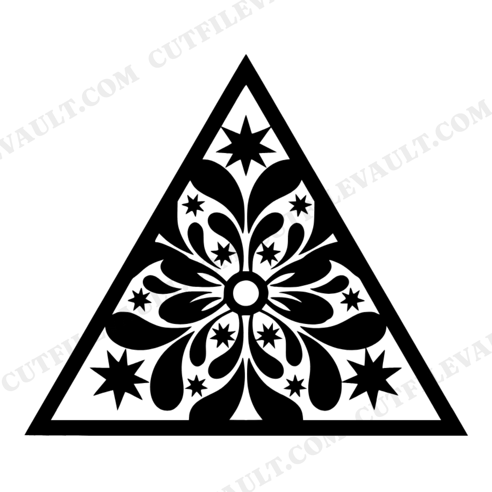 Memorial Day Folded Flag Mandala SVG PNG, Patriotic Folk Art Cut File, Ceremonial Triangle Design, view 1
