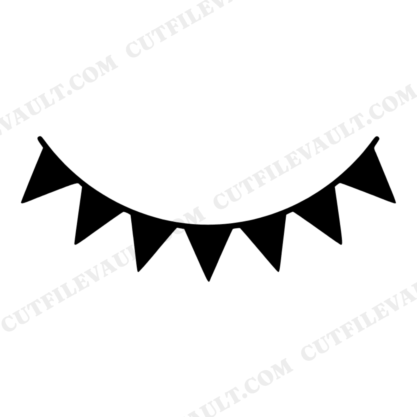 Mid Century Patriotic Pennant Banner SVG PNG, 4th of July Bunting Cut File, Retro Independence Day, view 1