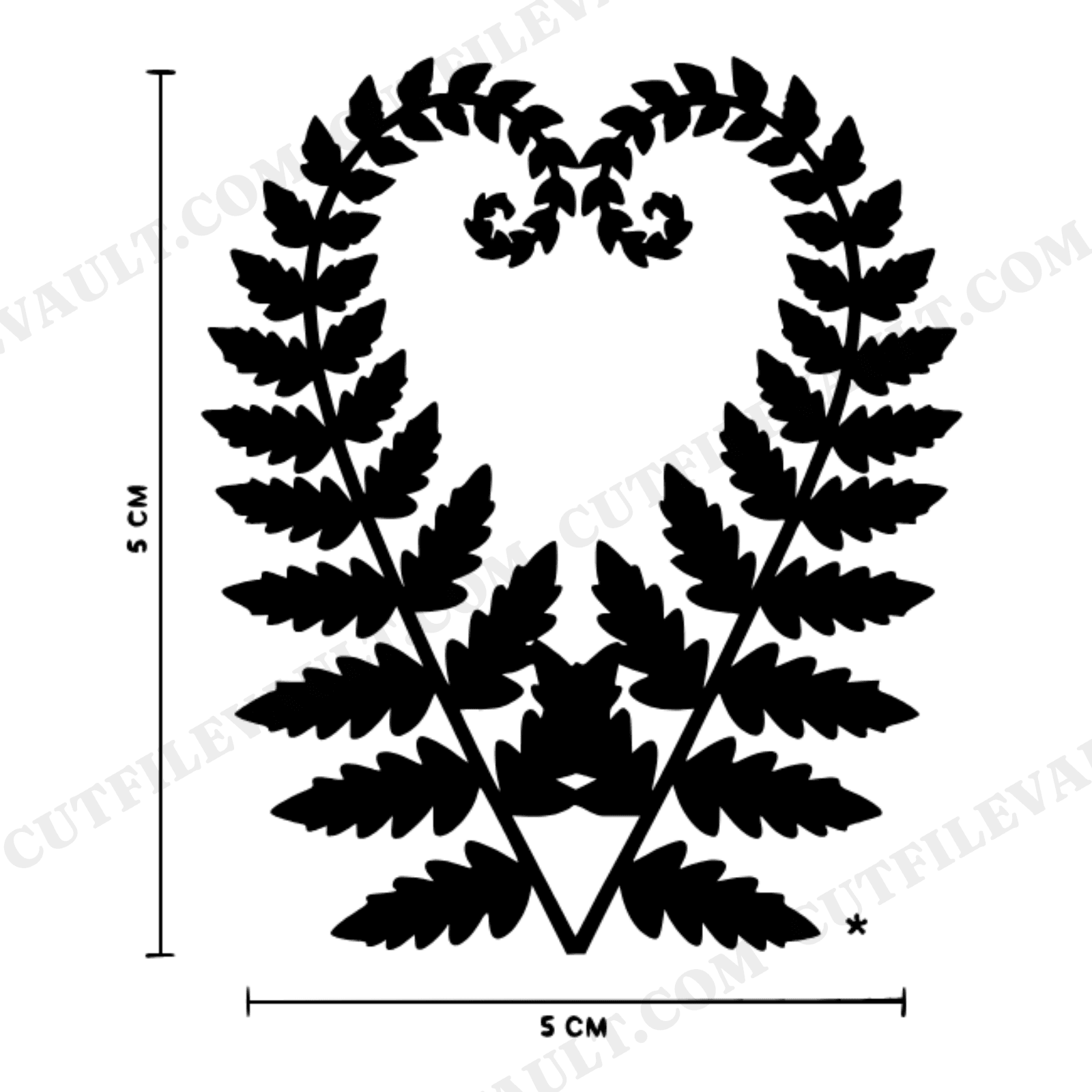 Mirrored Fern Fronds SVG PNG Wedding Botanical Symmetry Cut File Mid Century Modern Decor, view 1
