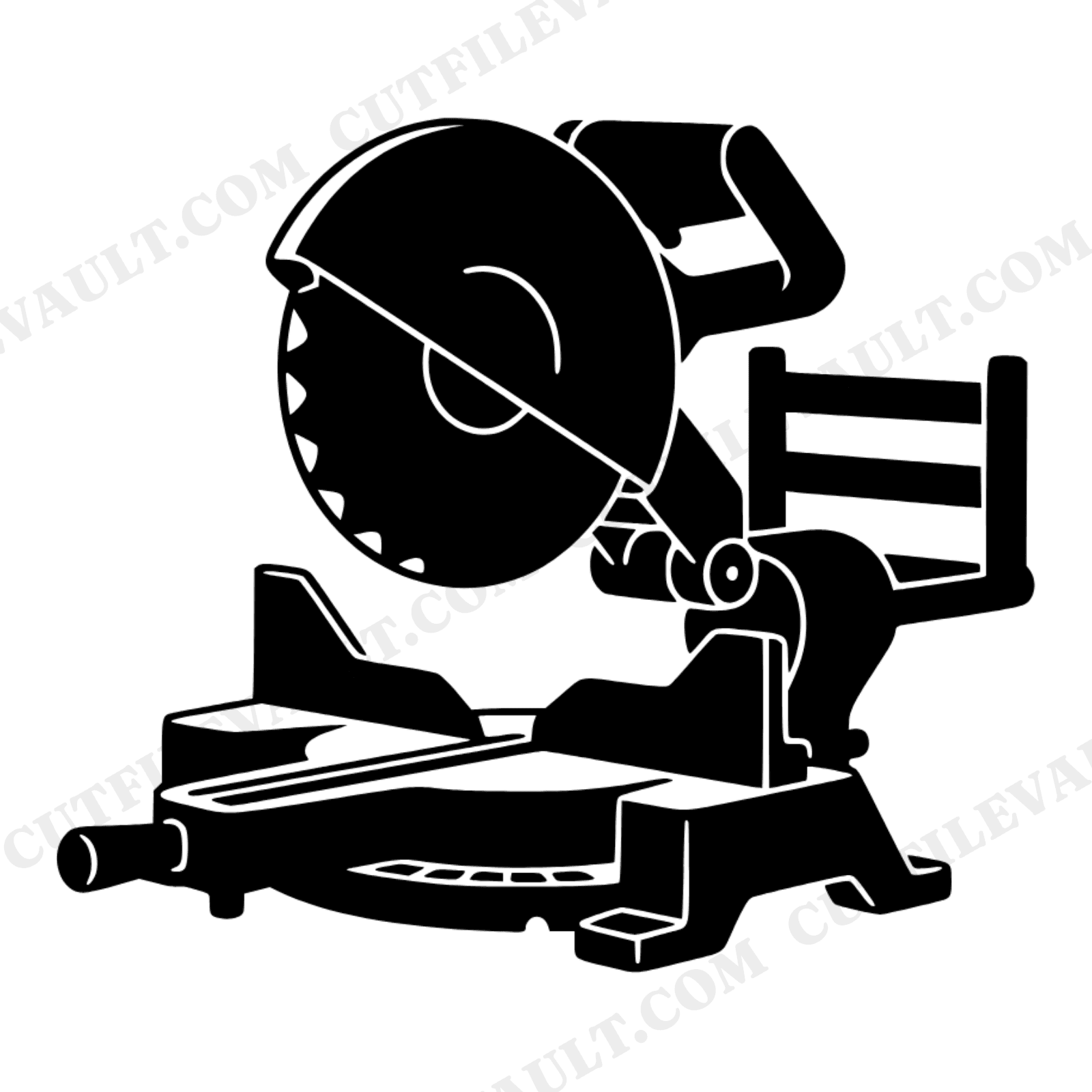 Miter Saw SVG PNG Father's Day Workshop Dad Craftsman Tool Cut File Mid Century Silhouette, view 1