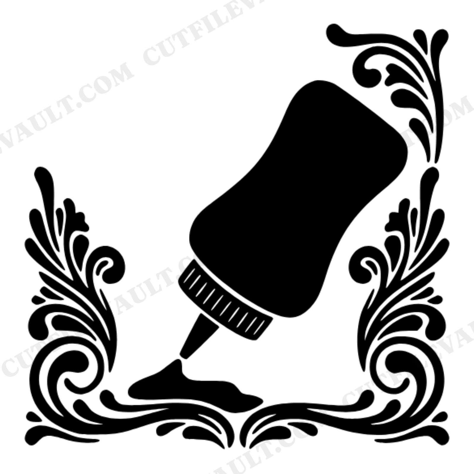 Mustard Bottle Art Nouveau SVG PNG Hot Dog Day Retro 70s Cut File Design Groovy Frame, view 1