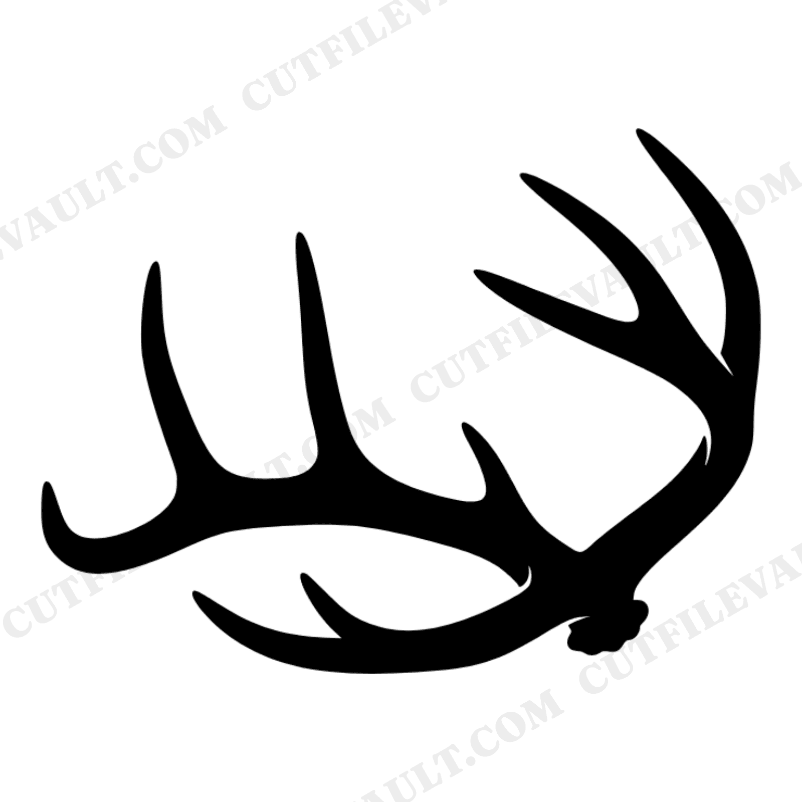 Mystic Autumn Antler Shed SVG PNG, Retro 70s Deer Antler Silhouette, Fall Woodland Cut File, view 1