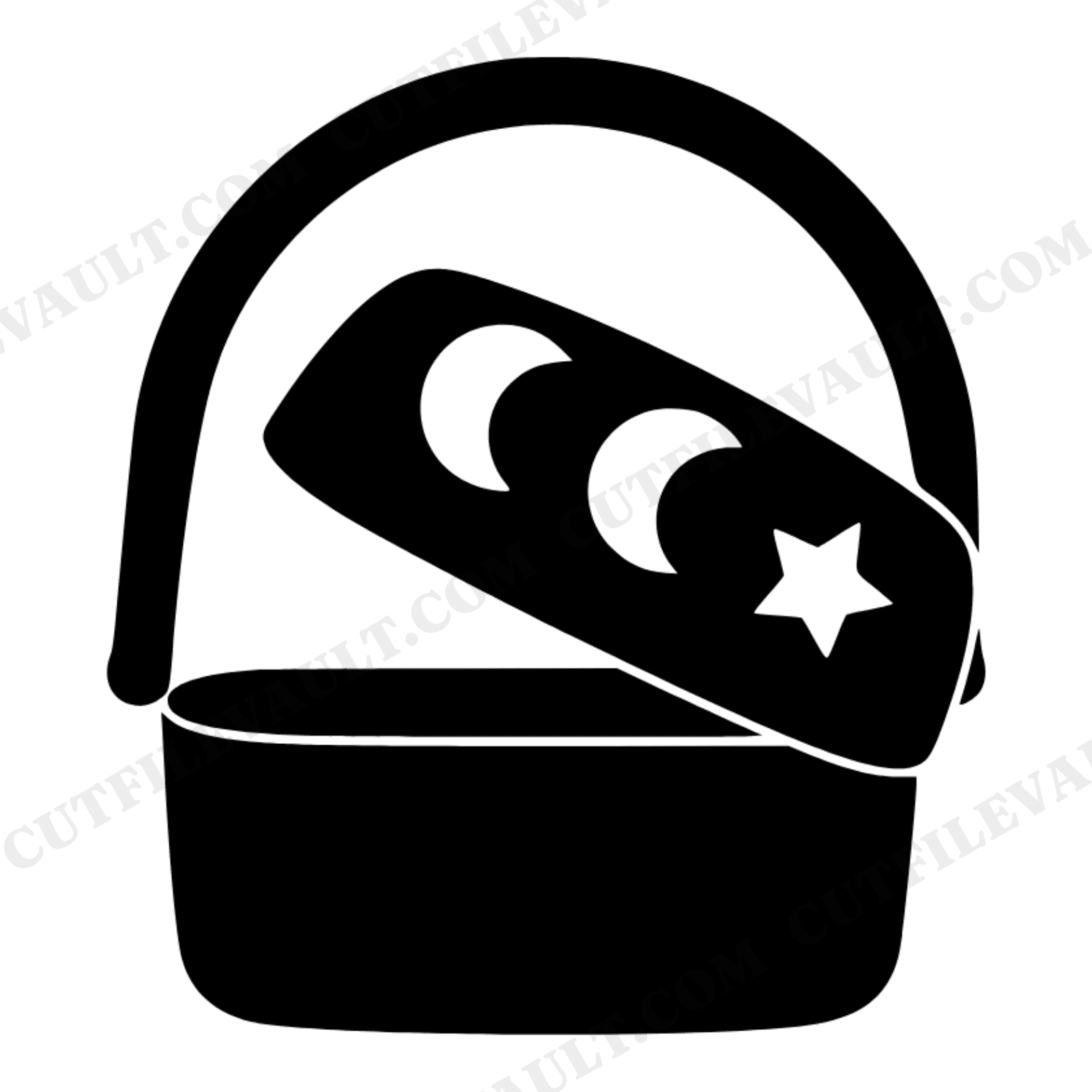 Mystical Moon Lunchbox SVG PNG, Kawaii Celestial Lunchbox Cut File, Back to School SVG Design, view 1