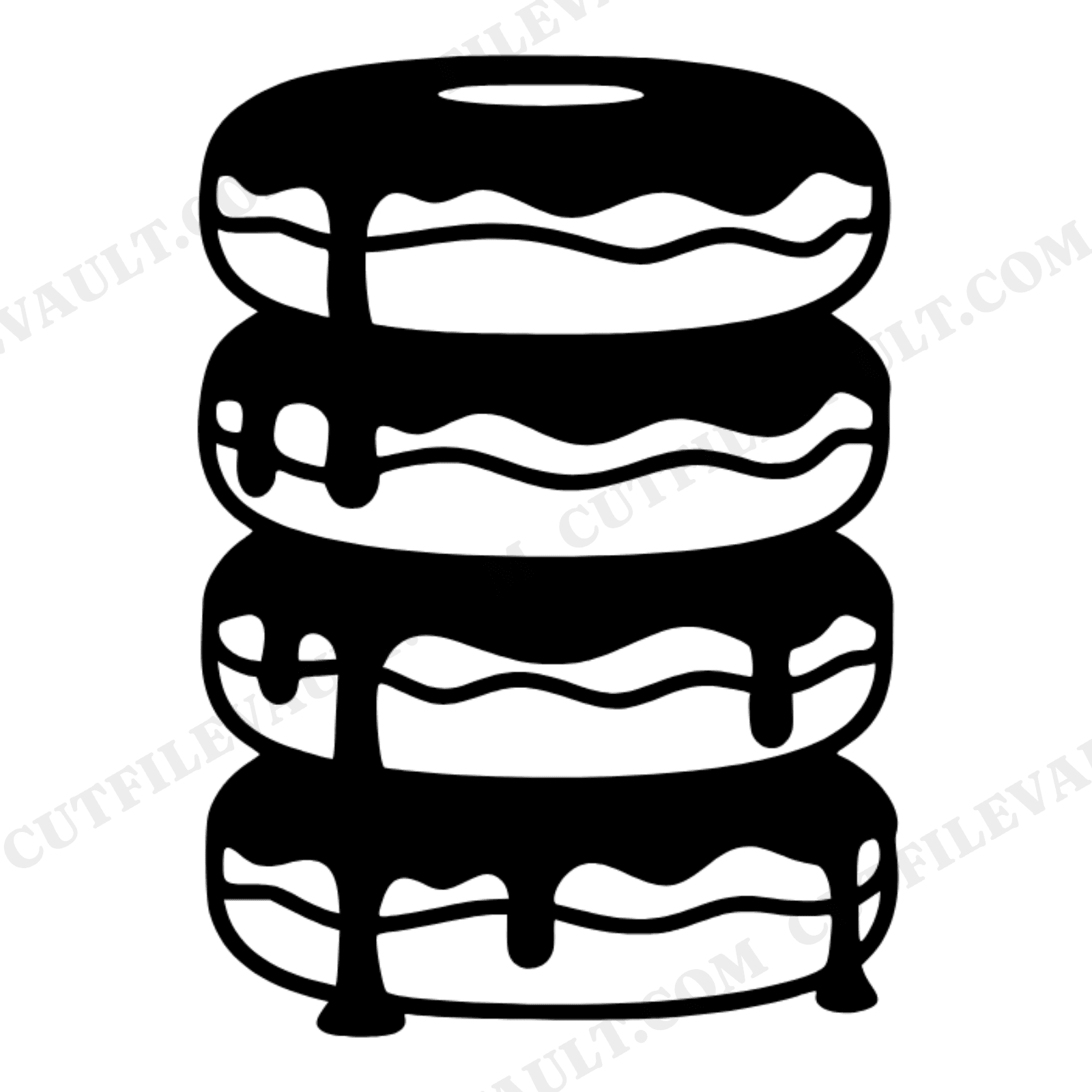 National Donut Day SVG PNG Stacked Donut Tower Side Profile Cut File for Cricut Silhouette, view 1