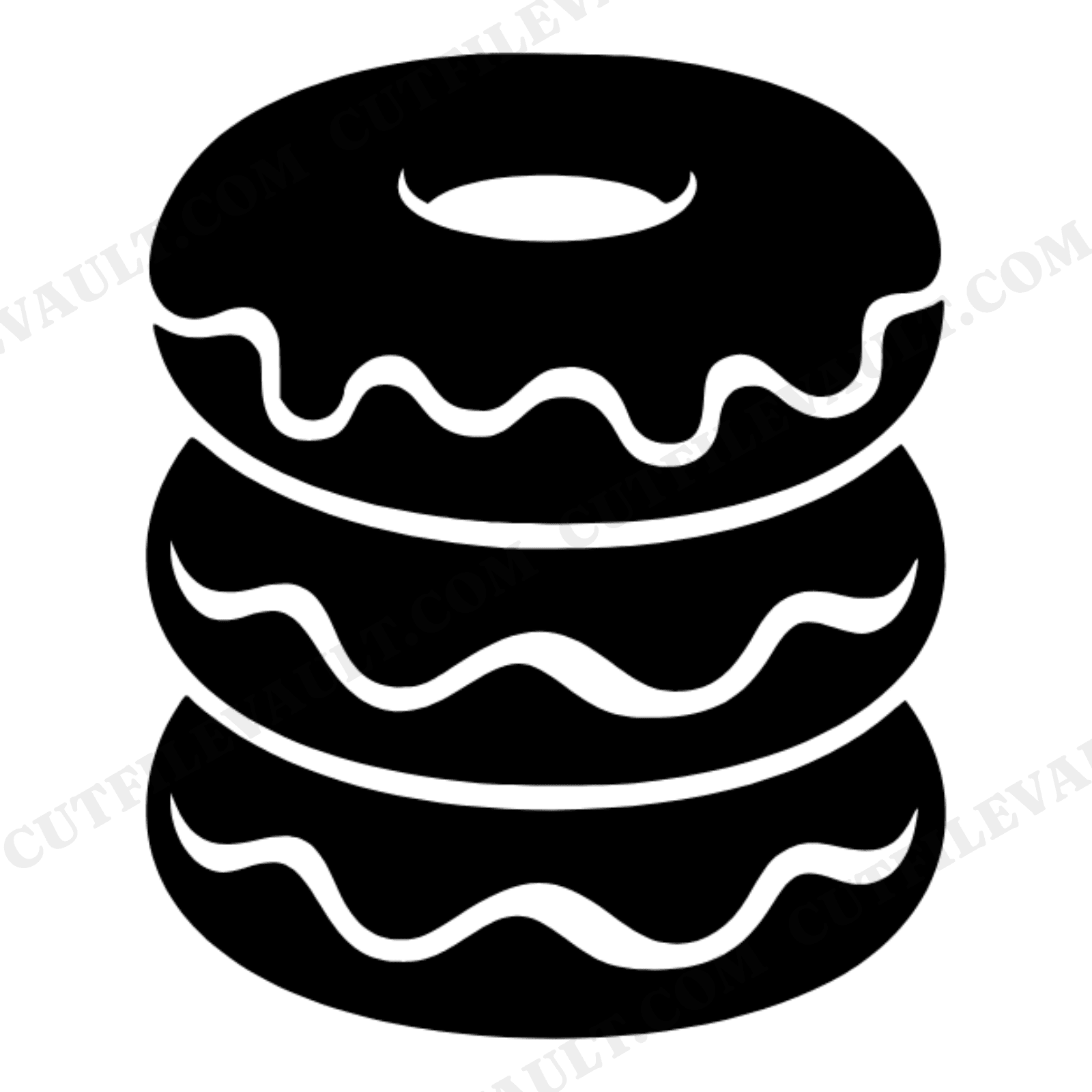 National Donut Day SVG PNG Stacked Donuts Tunnel View Cut File Mid Century Retro Decal Design, view 1
