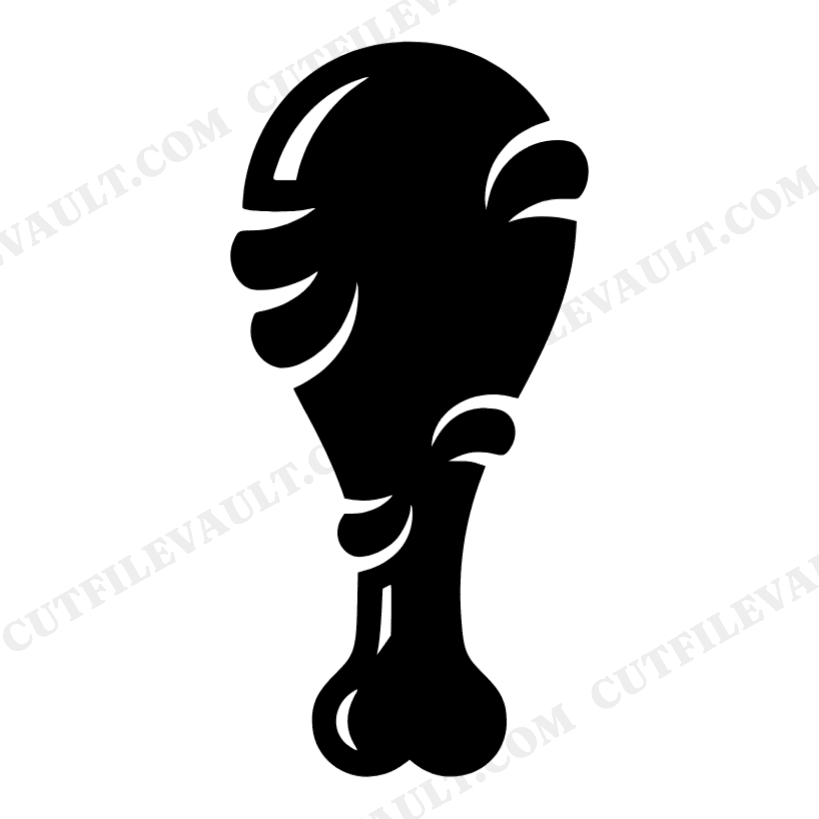 National Fried Chicken Day SVG PNG Drumstick Bone Silhouette Cut File Mascot Design, view 1