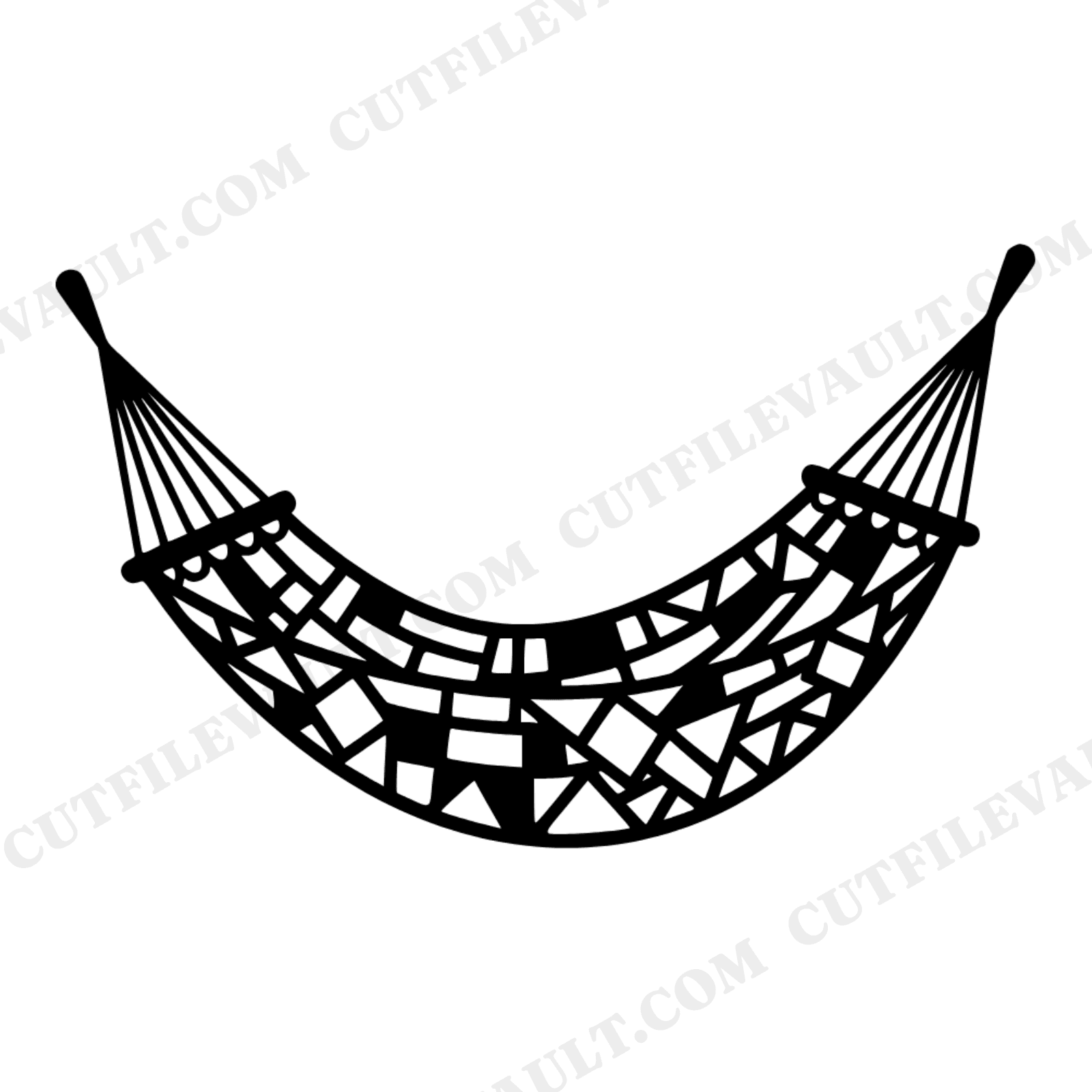 National Hammock Day SVG PNG Stained Glass Hammock Cut File Scandinavian Line Art Summer Relax, view 1