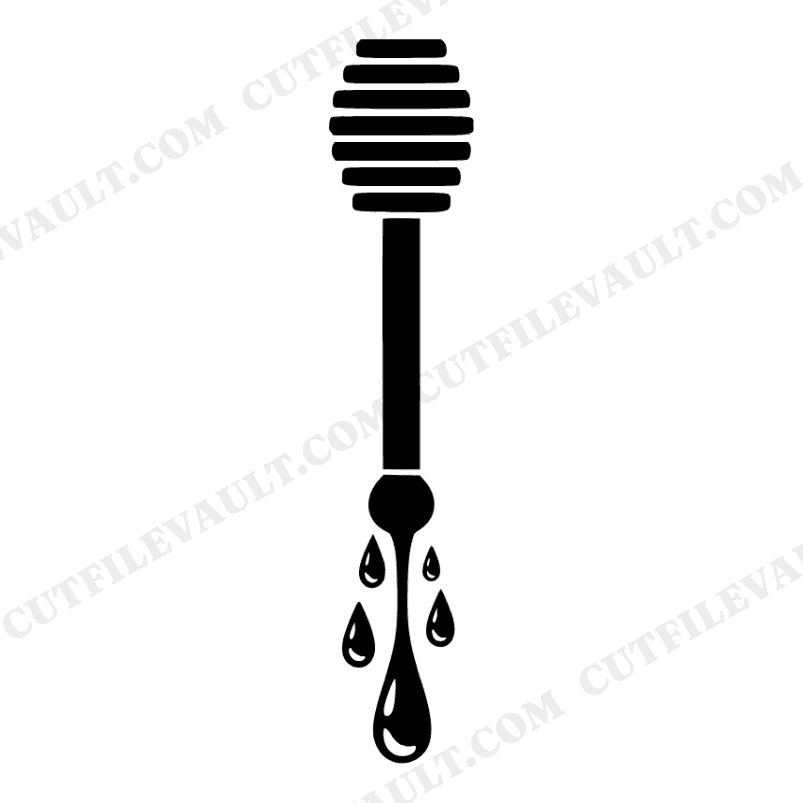National Honey Month Honey Dipper SVG PNG, Y2K Chrome Drips, Vintage Botanical Kitchen Cut File, view 1