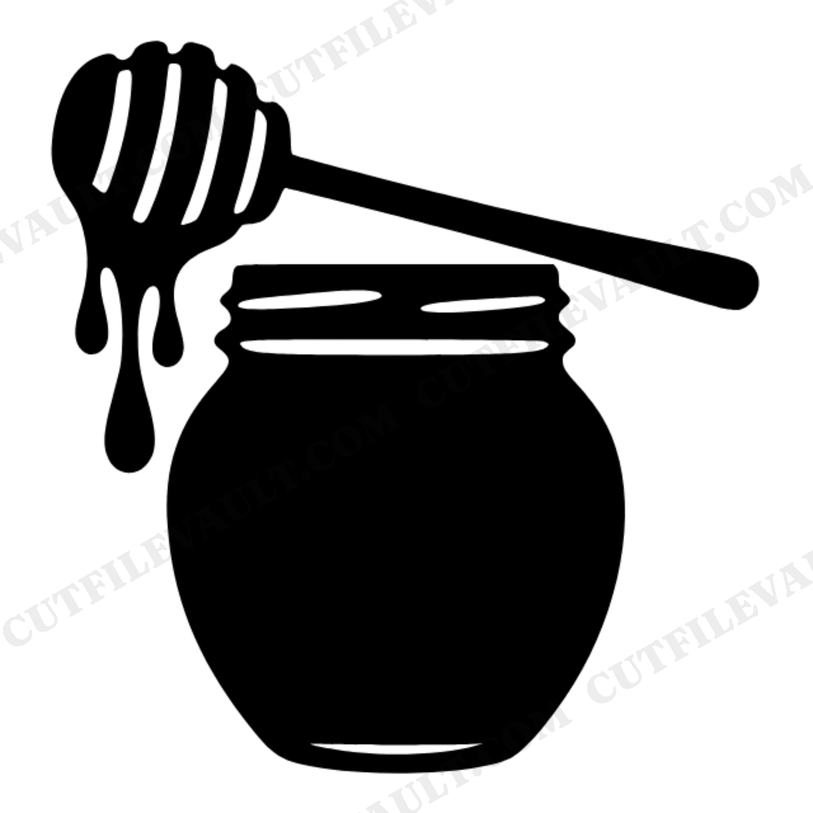 National Honey Month SVG PNG Honey Dipper Jar Silhouette Boho Kitchen Decor Cut File Craft Design, view 1