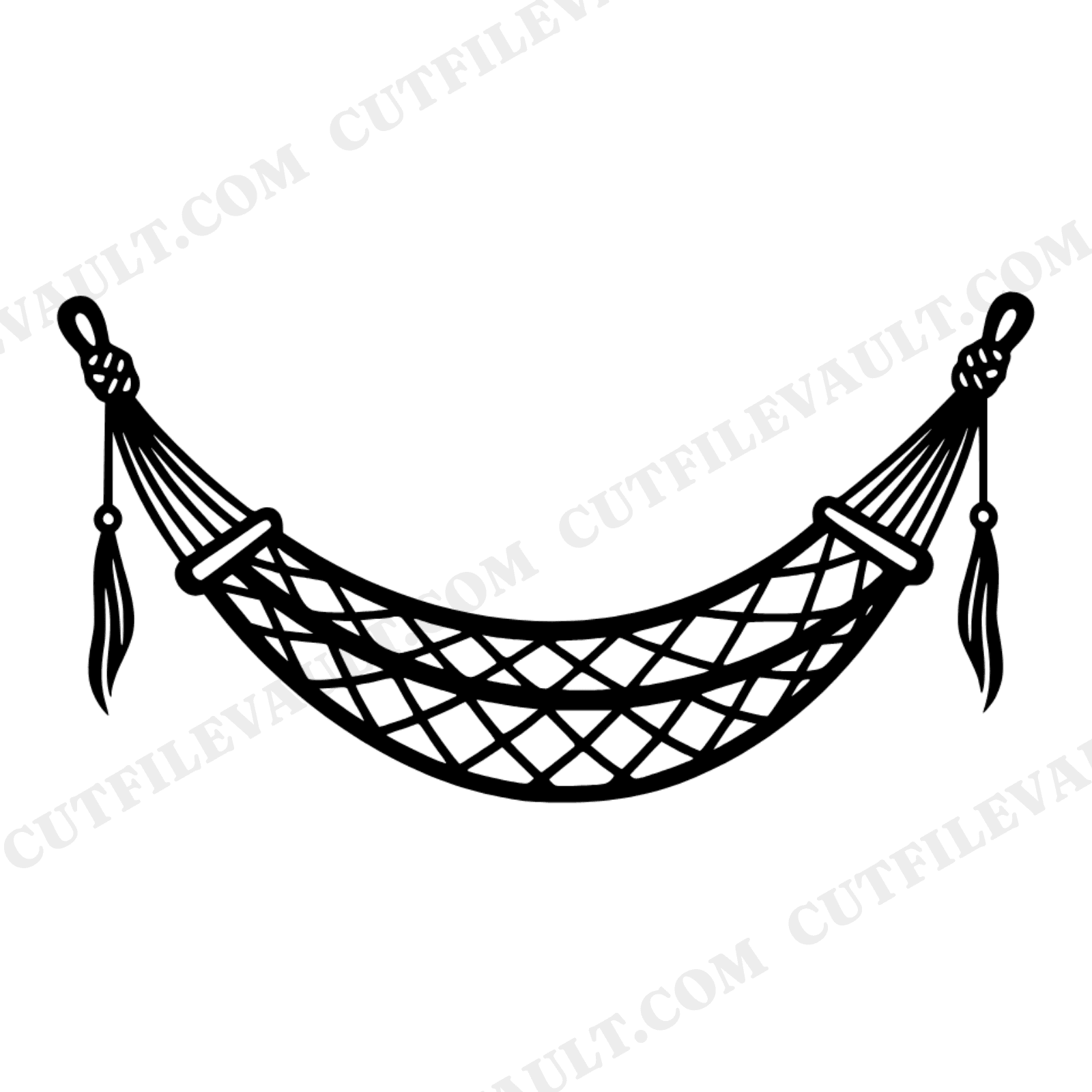 National Lazy Day Hammock SVG PNG Art Nouveau Knots Silhouette Cut File Cricut Vinyl Decal, view 1