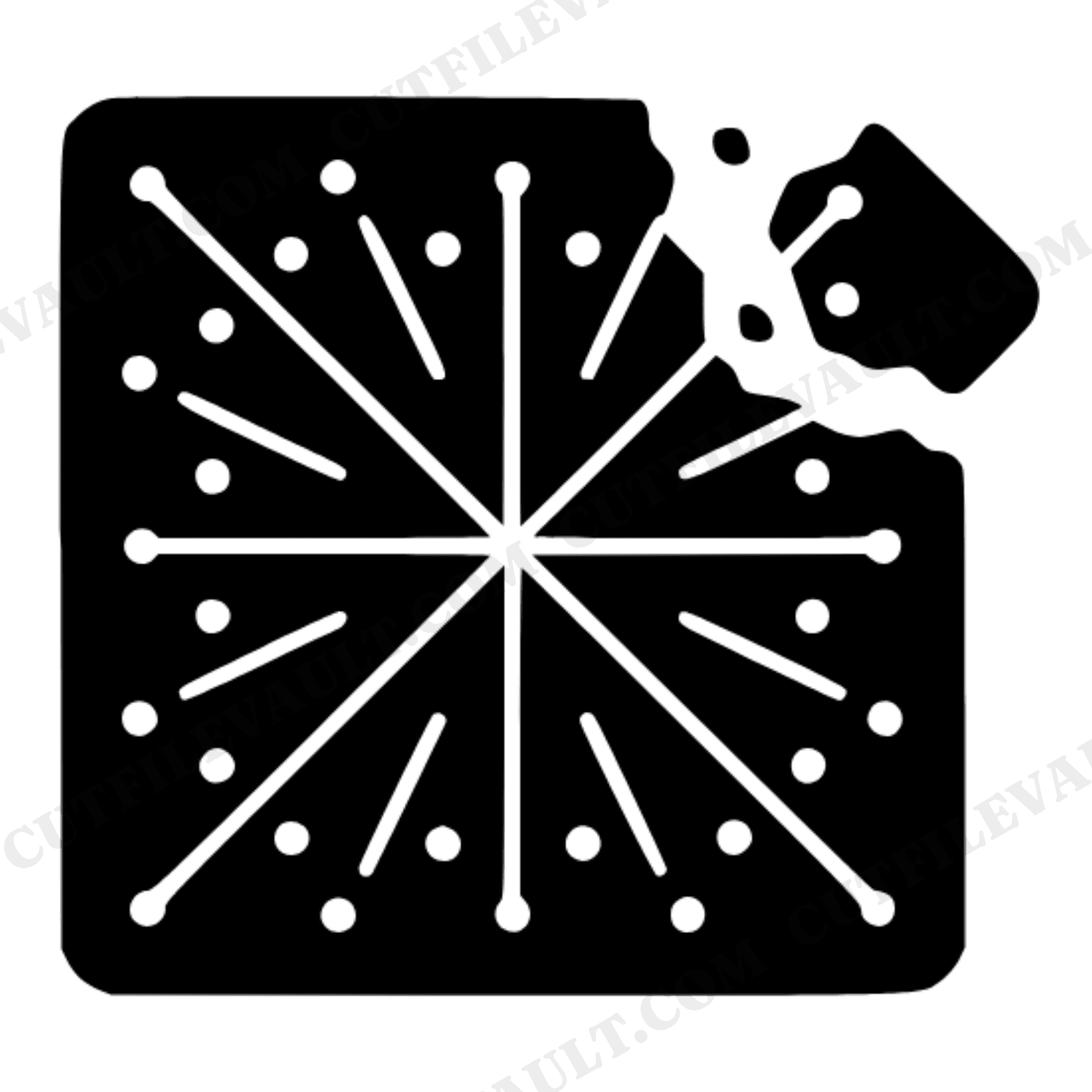 National S'mores Day SVG PNG Graham Cracker Broken Corner Minimalist Line Art Cut File Design, view 1