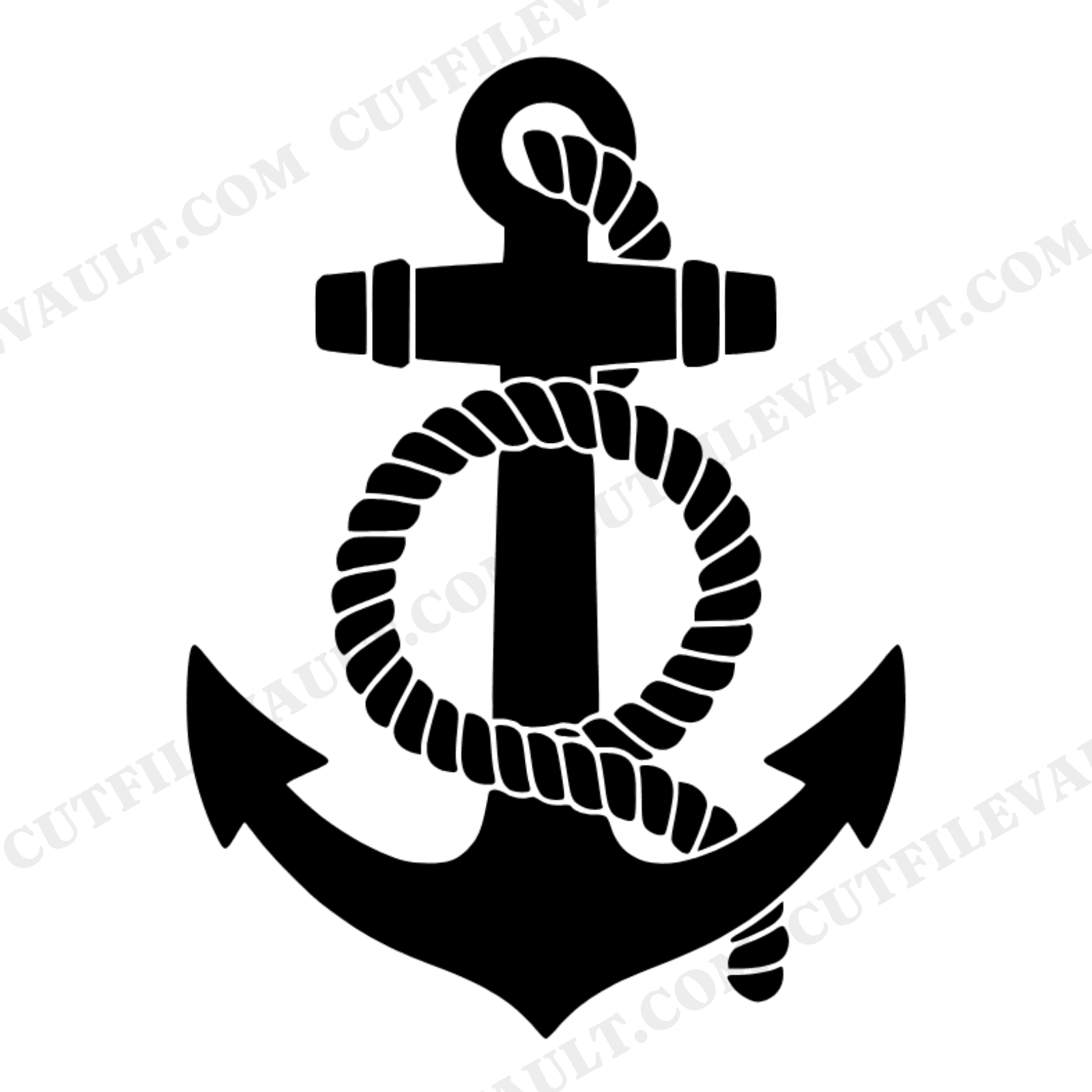 Nautical Anchor SVG PNG, Fathers Day Rope Anchor Cut File, Dad Ocean Sea Clipart, Marine Tattoo, view 1