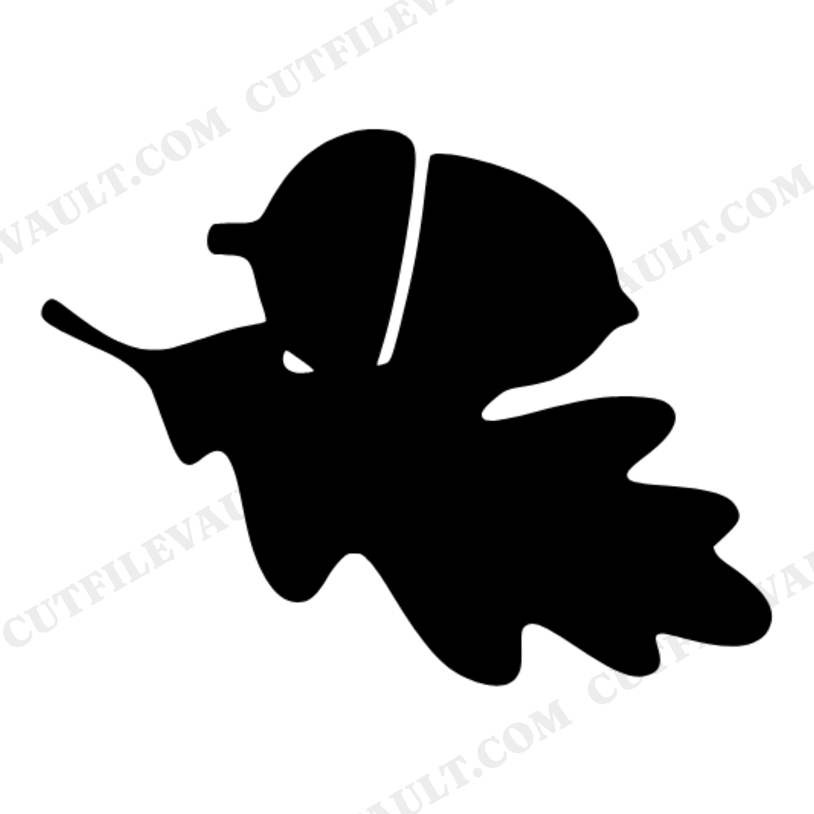 Nordic Acorn and Oak Leaf SVG PNG Fall Silhouette Cut File Scandinavian Autumn Woodland Decor, view 1