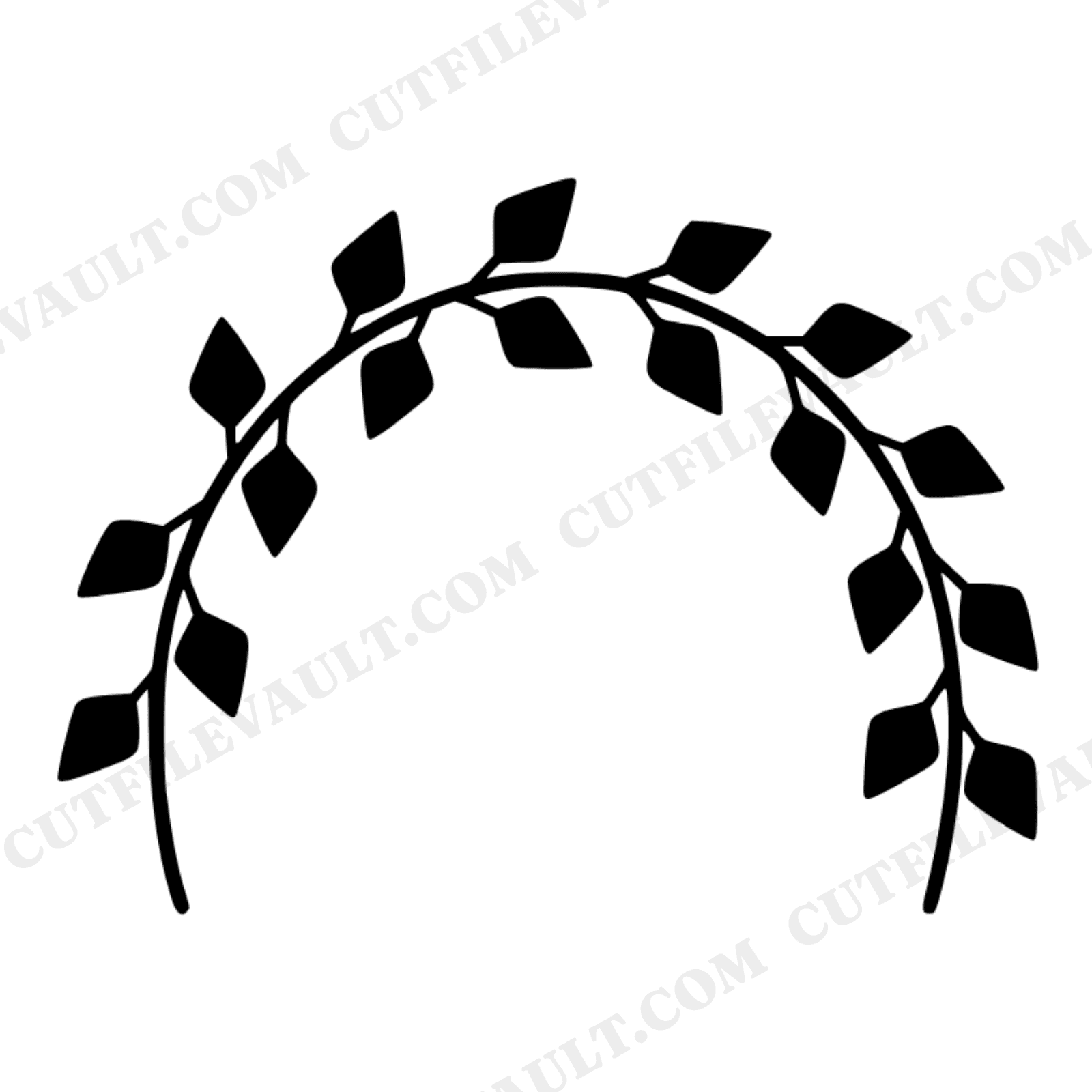 Nordic Birch Branch Wedding Arc SVG PNG, Minimalist Leaves Cut File, Mid-Century Floral Design, view 1