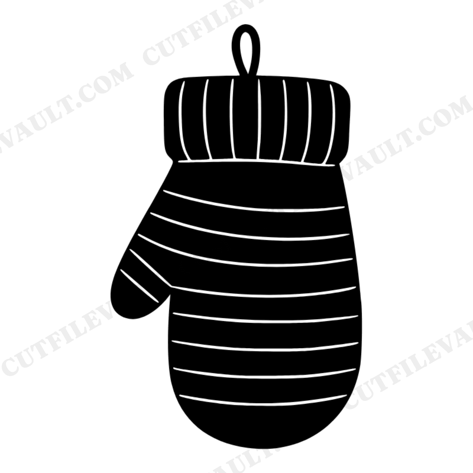 Nordic Knit Mitten SVG PNG, Scandinavian Folk Art Winter Mitten Cut File, Hygge Home Decor Design, view 1