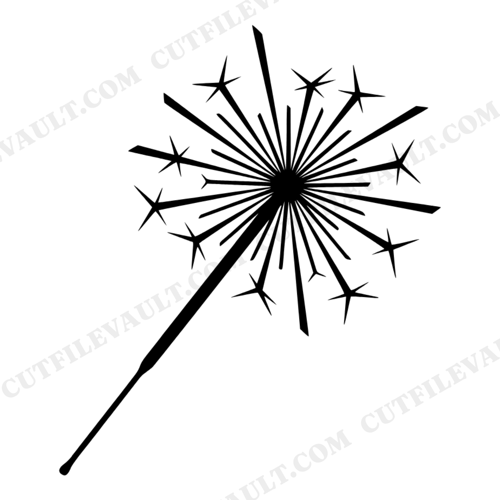 Nordic Sparkler Starburst SVG PNG, Fourth of July SVG, Minimalist Patriotic Cut File, Boho 4th July, view 1