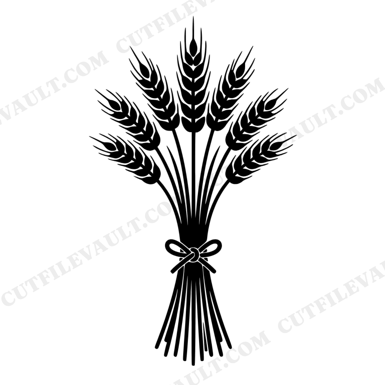 Nordic Wheat Sheaf SVG PNG, Thanksgiving Harvest Bundle Silhouette, Farmhouse Cottagecore Cut File, view 1