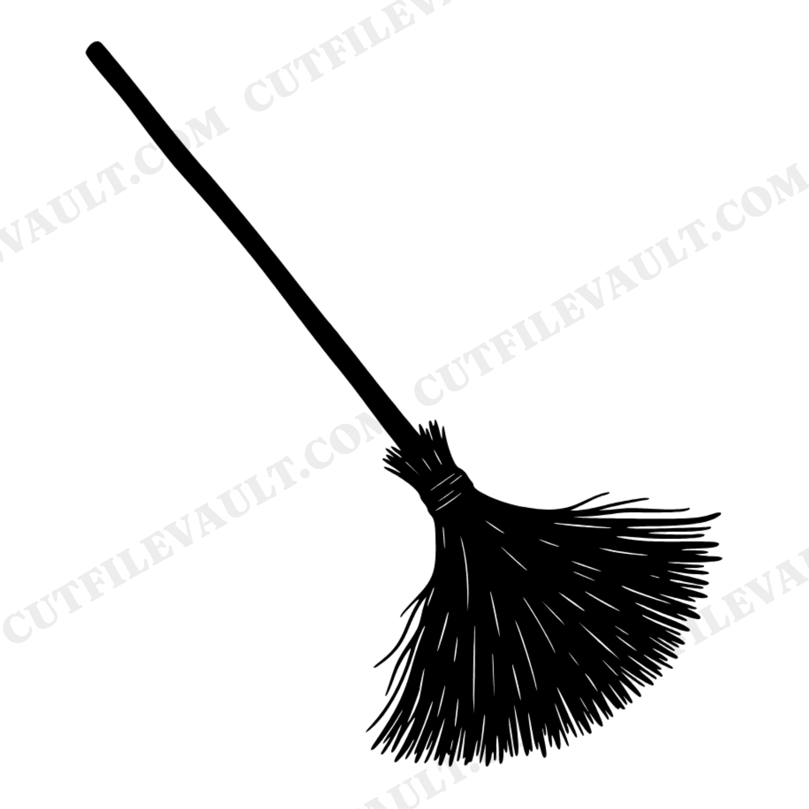 Nordic Witch Broom SVG PNG, Halloween Broomstick Silhouette, Minimalist Autumn Decor Cut File, view 1