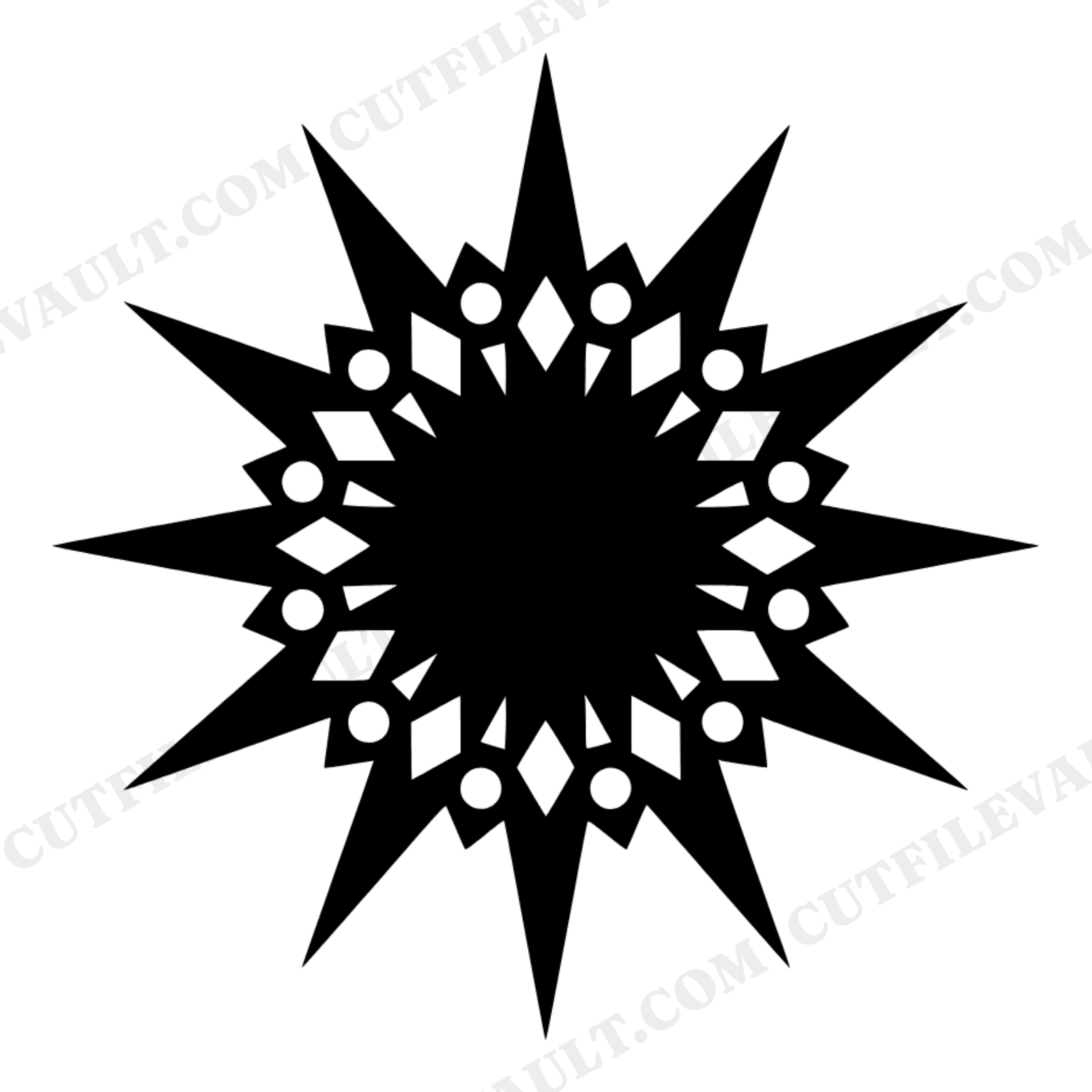 Nutcracker Crown SVG, Overhead Radial Symmetry Design PNG, Vintage Botanical Christmas Cut File, view 1