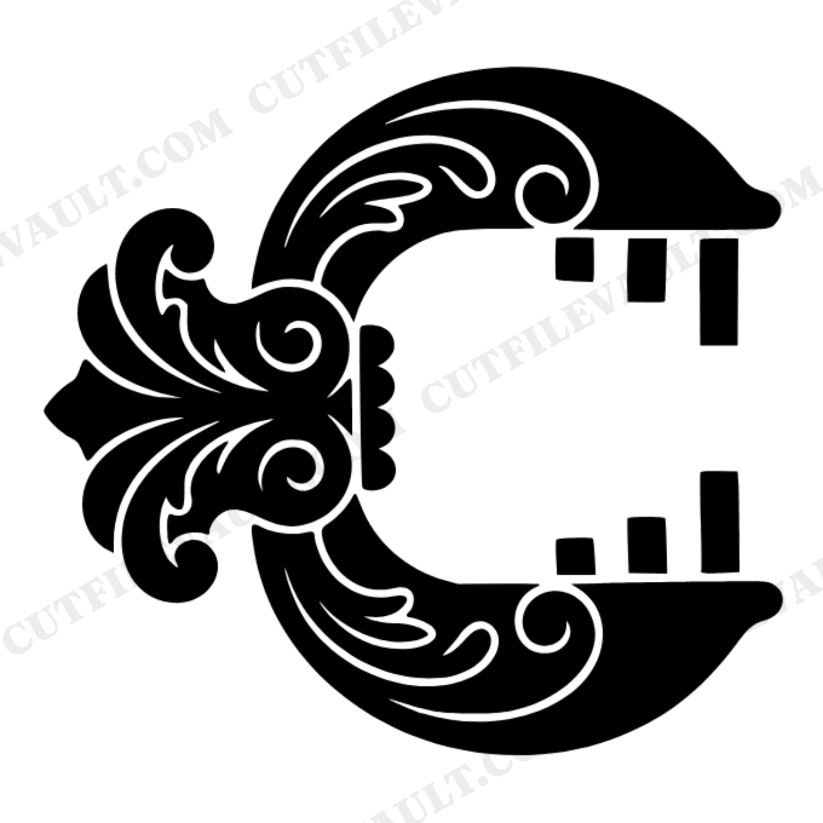 Nutcracker Jaw Hinge Mechanism SVG PNG, Retro 70s Christmas Ornament, Vintage Baroque Nutcracker Cut File, view 1