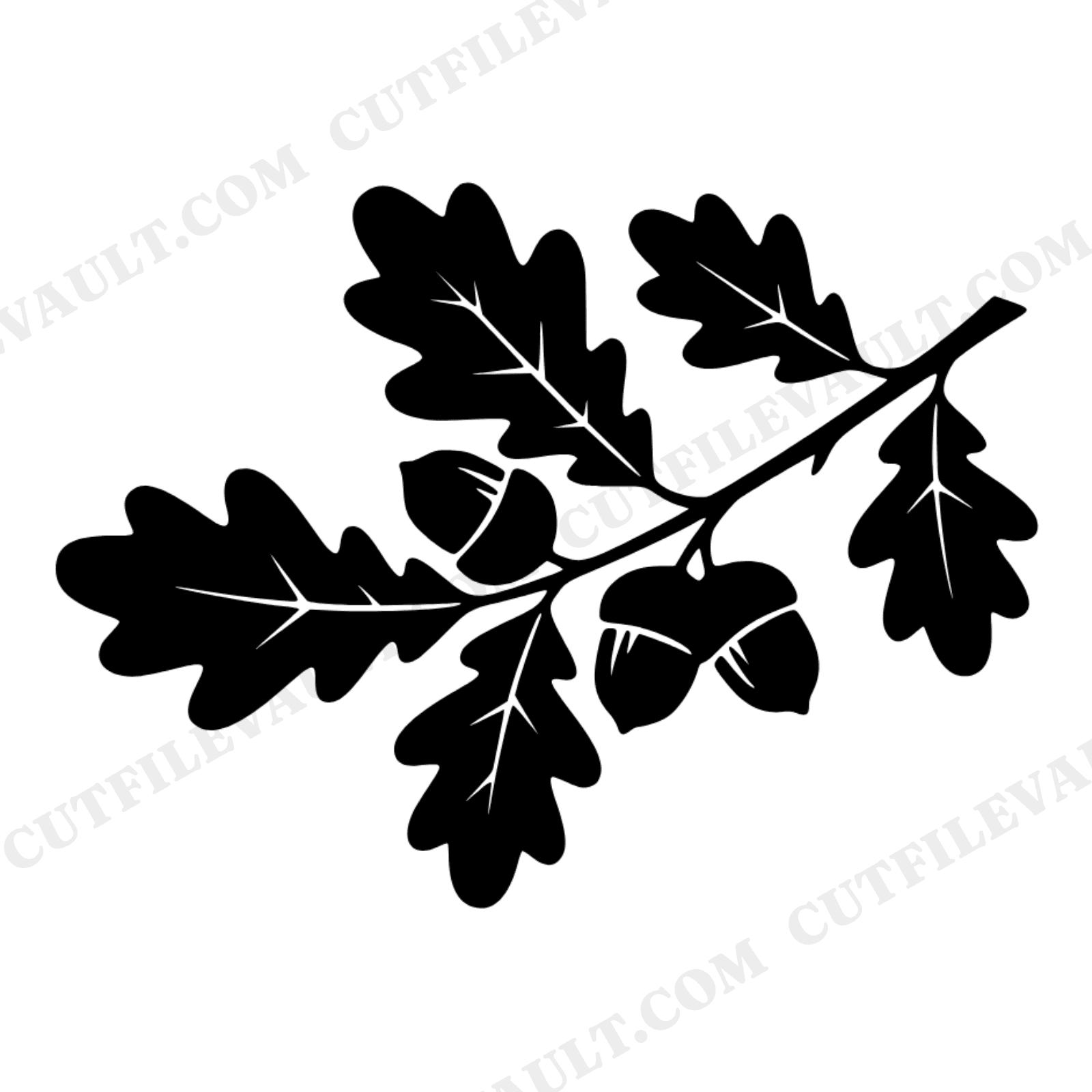 Oak Branch Acorn SVG PNG Fall Equinox Botanical Arc Cut File for Cricut Silhouette Autumn Decor, view 1