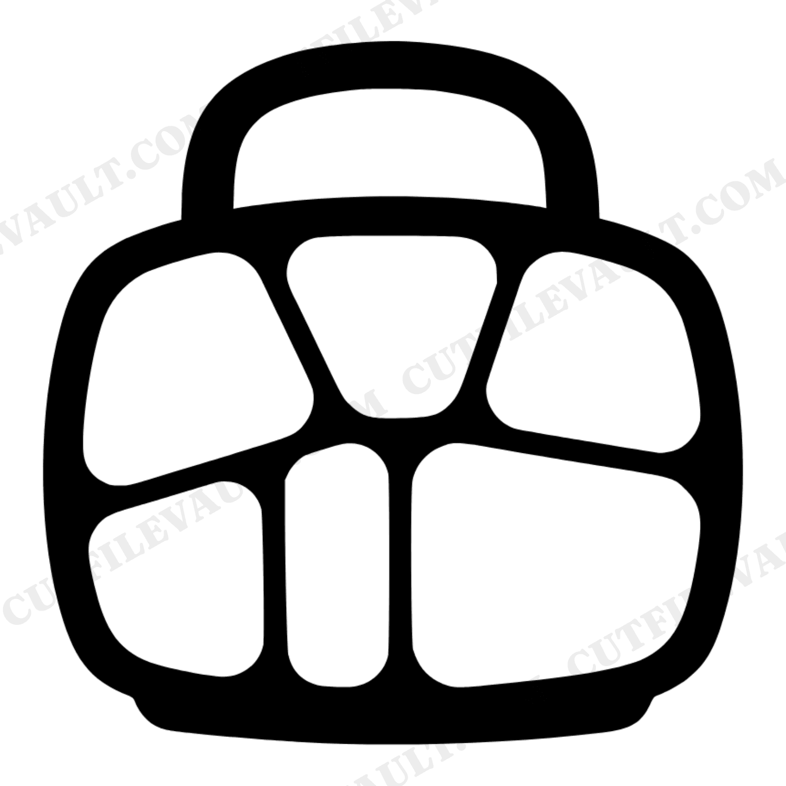 Open Lunchbox SVG PNG Top View with Handle, Back to School Cut File, Boho Lunch Box Clipart, view 1