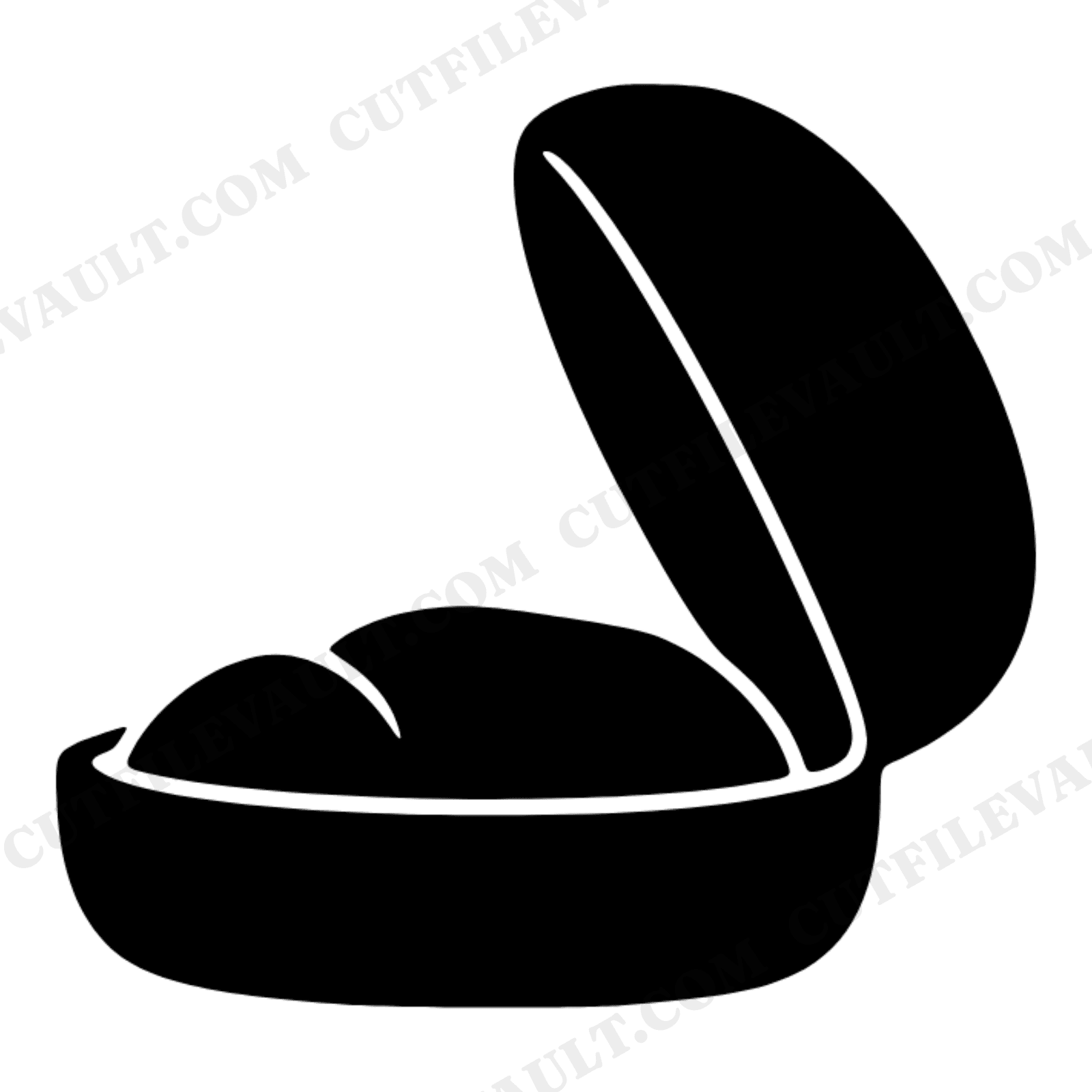 Open Ring Box SVG PNG, Wedding Ring Box Silhouette, Bridal Shower Cut File, Engagement Clipart, view 1