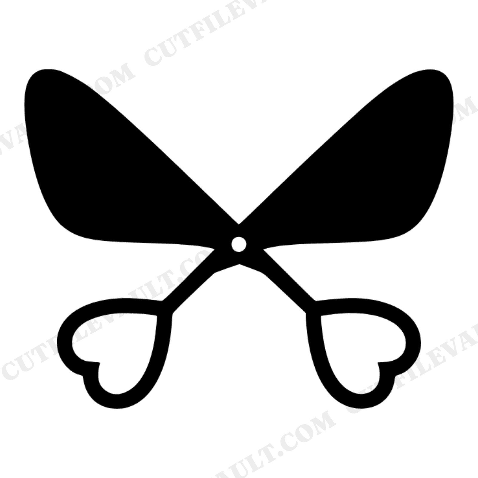 Open Scissors Butterfly SVG PNG, Heart Handles Back to School Teacher Craft Cut File Design, view 1
