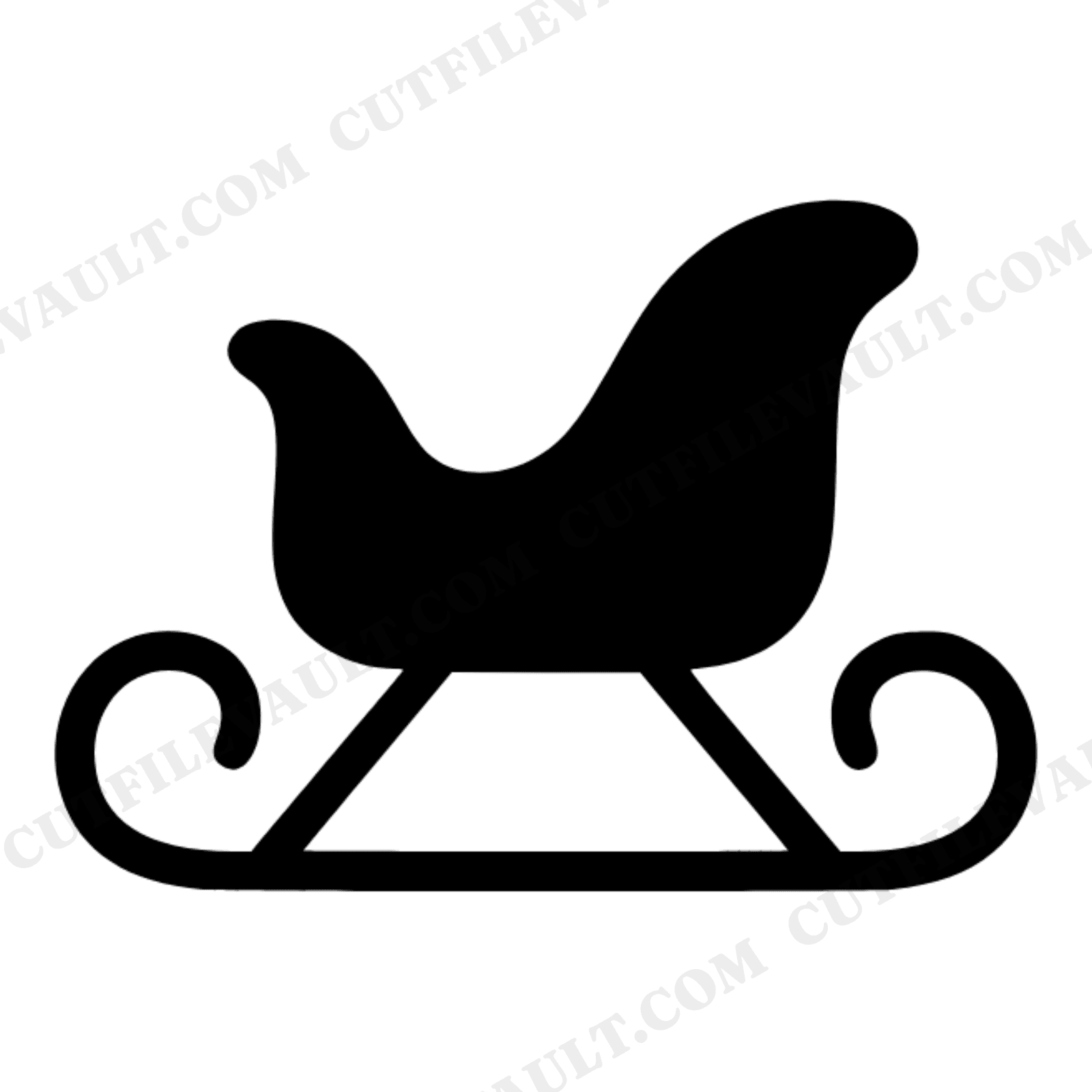 Overhead Christmas Sleigh SVG, Abstract Santa Sleigh PNG, Modern Holiday Monogram Cut File, view 1