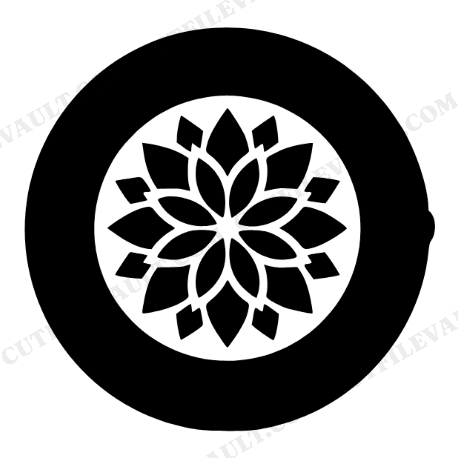 Overhead Teacup Monogram SVG PNG, Floral Mother's Day Silhouette Cut File, Brutalist Design, view 1