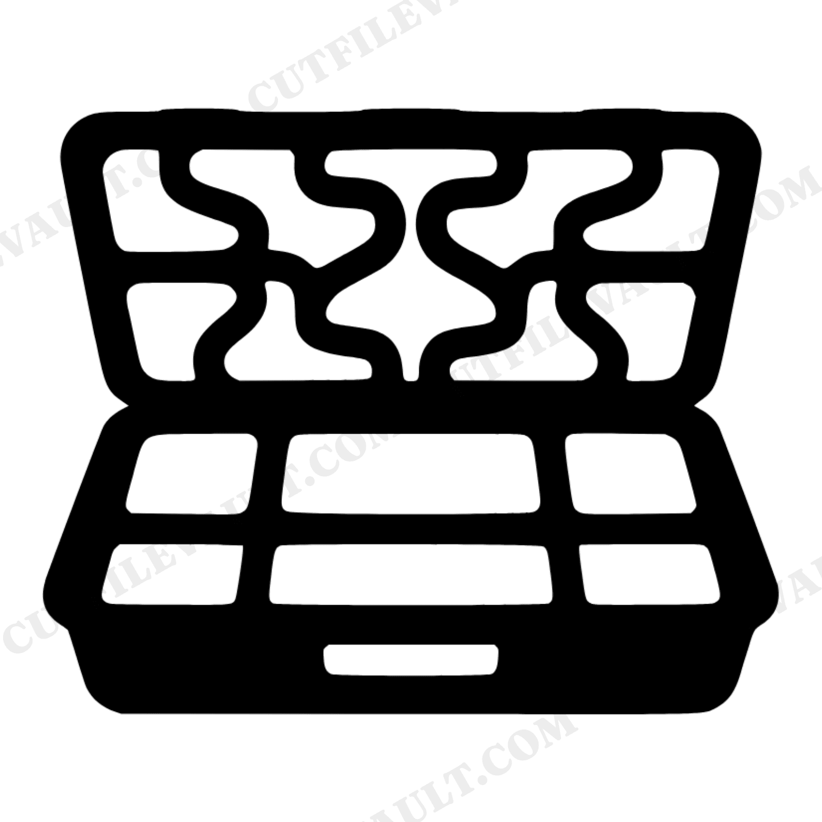 Overhead Toolbox SVG PNG, Open Toolbox Top View Father's Day Cut File, Boho Organic Dad Tool Box, view 1