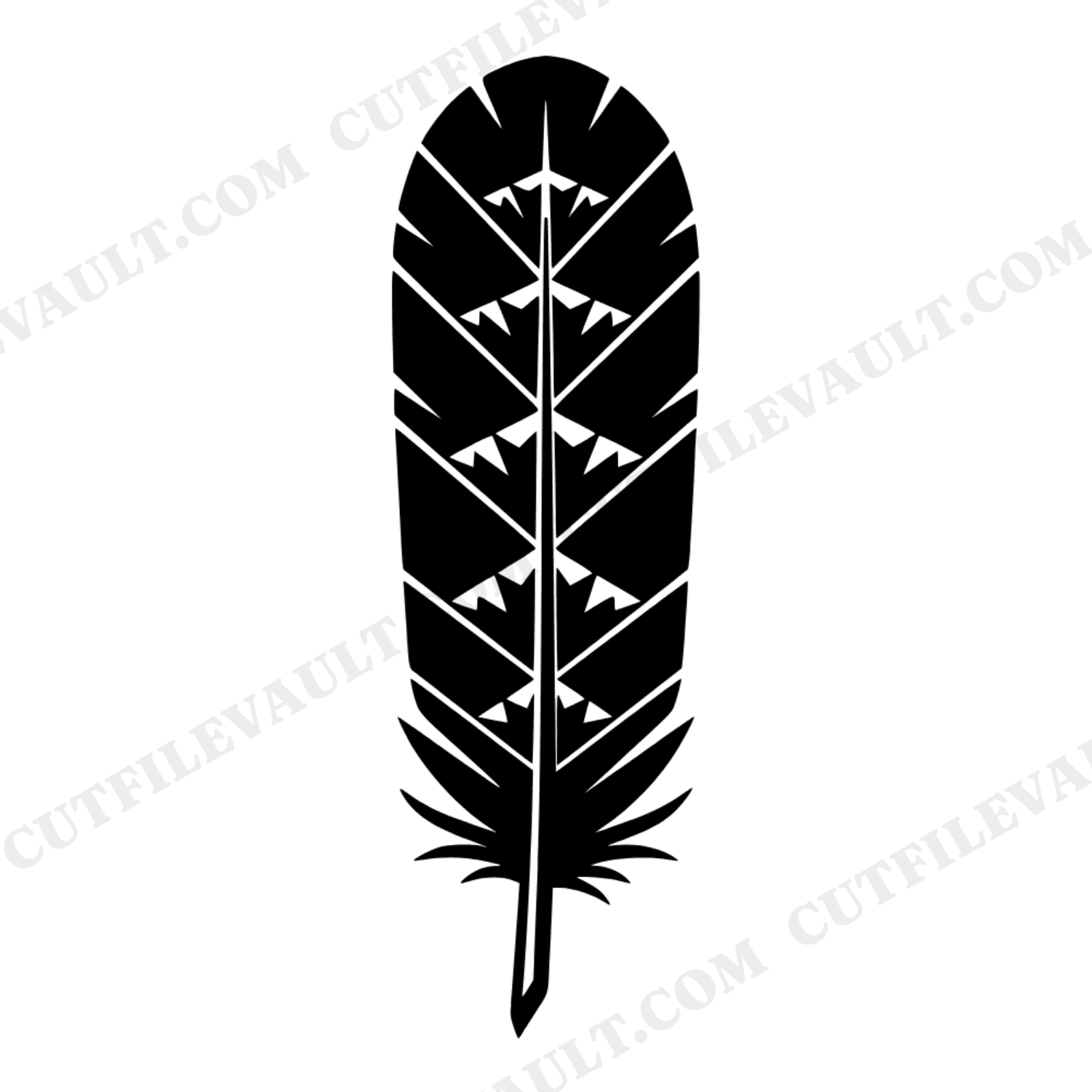 Patriotic Eagle Feather SVG PNG, Art Deco Flagpole Design, 4th of July Cut File, Americana Silhouette, view 1