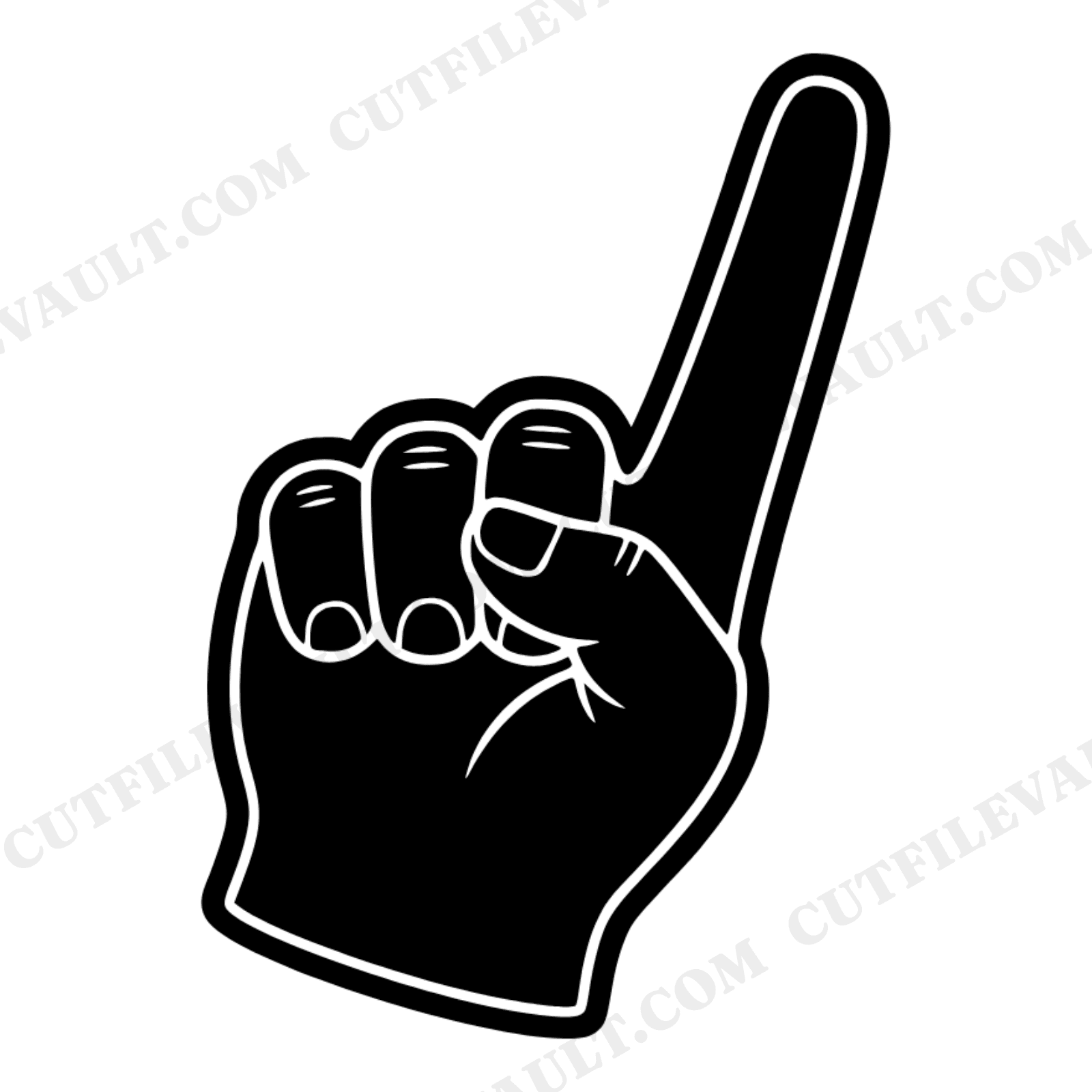Patriotic Foam Finger SVG PNG Retro Wave 70s Fourth of July Number One Independence Day Cut File, view 1