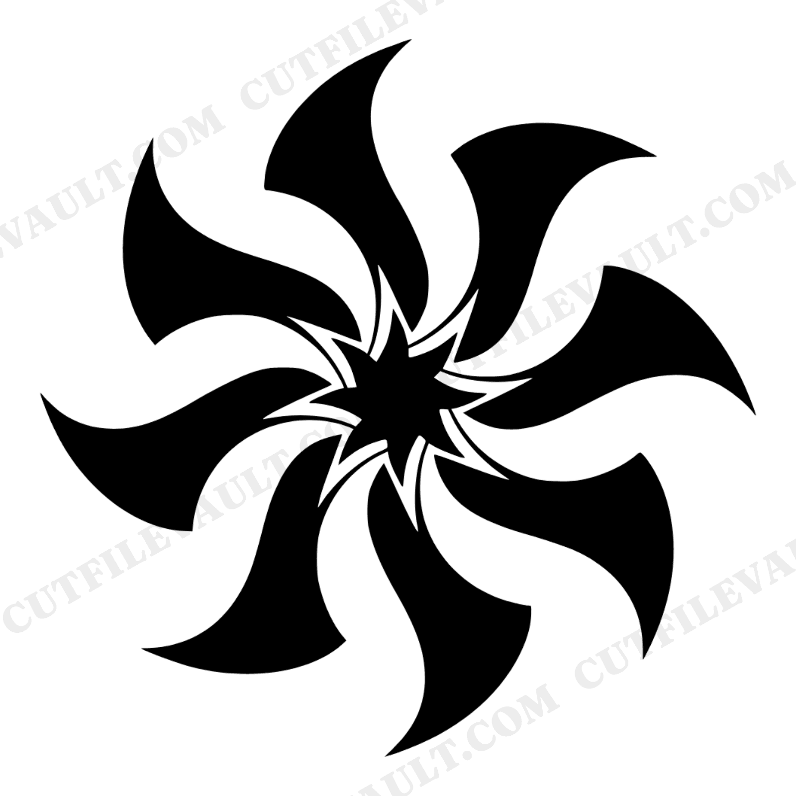 Patriotic Pinwheel Starburst Mandala SVG PNG, Retro 70s Fireworks Design, July 4th Cut File, view 1