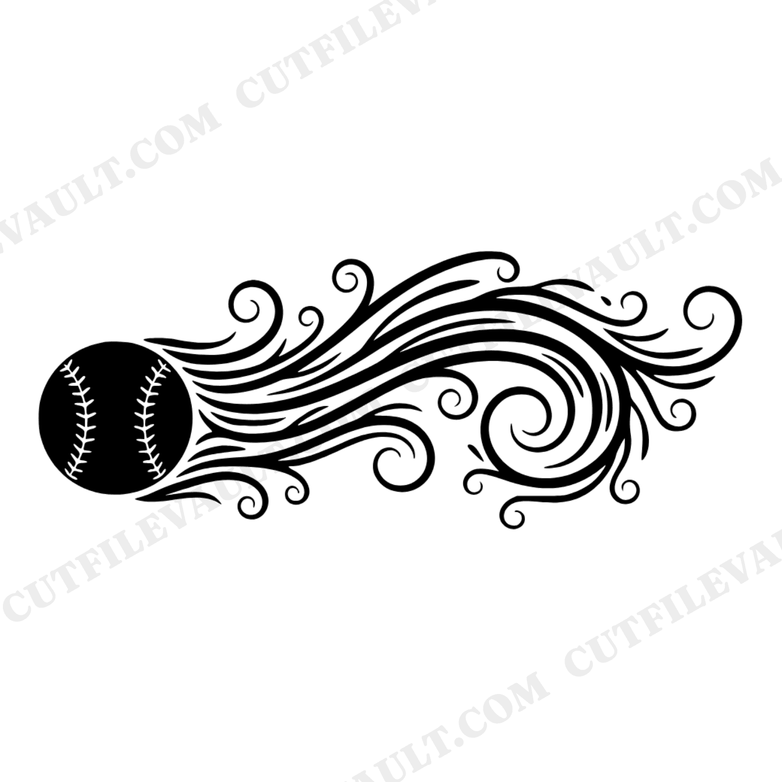 Patriotic Softball Comet Tail SVG PNG, Fourth of July Sports Cut File, Boho Summer League Design, view 1