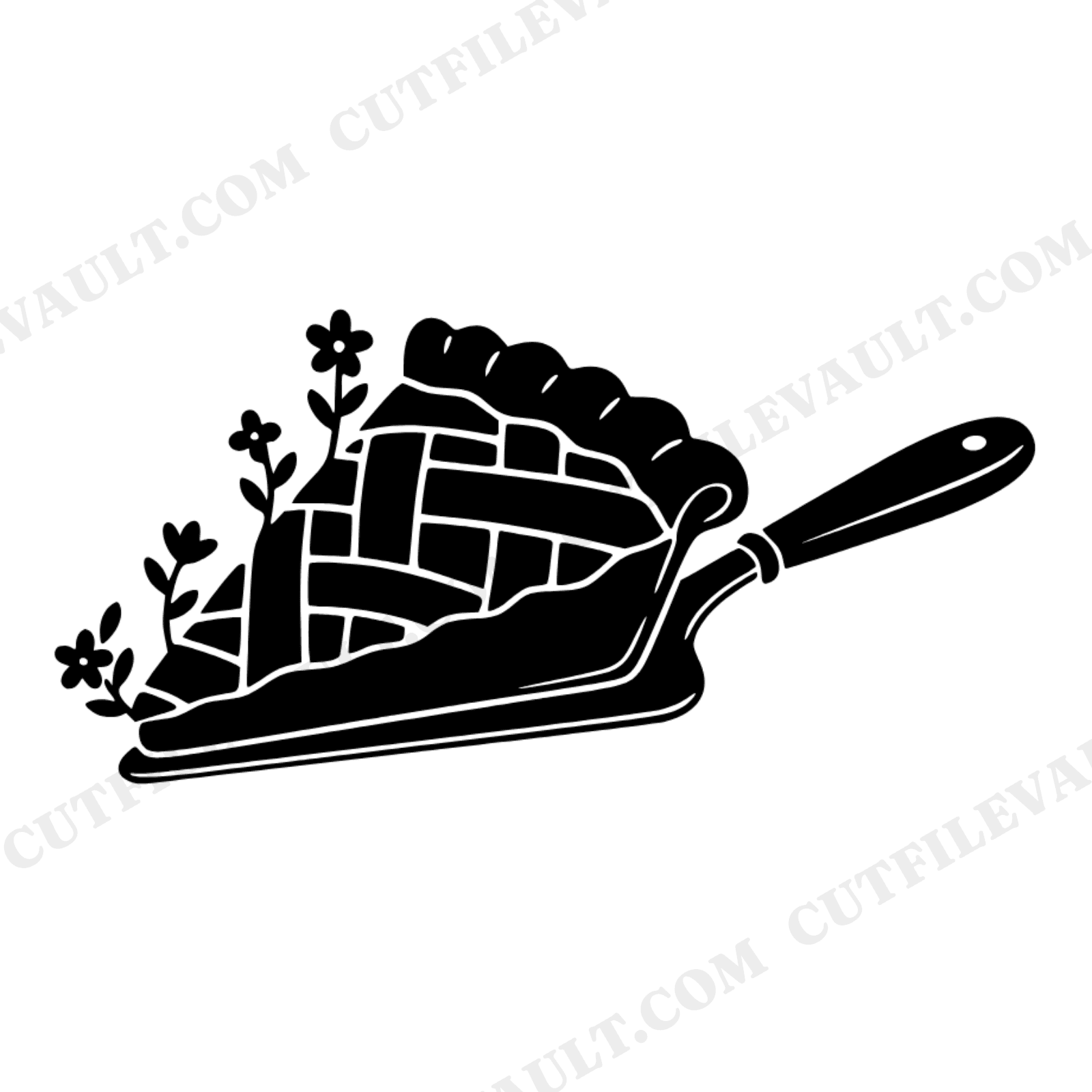 Peach Pie Slice Server SVG PNG Cottagecore Silhouette Cut File Farmhouse Kitchen Baking Decor, view 1