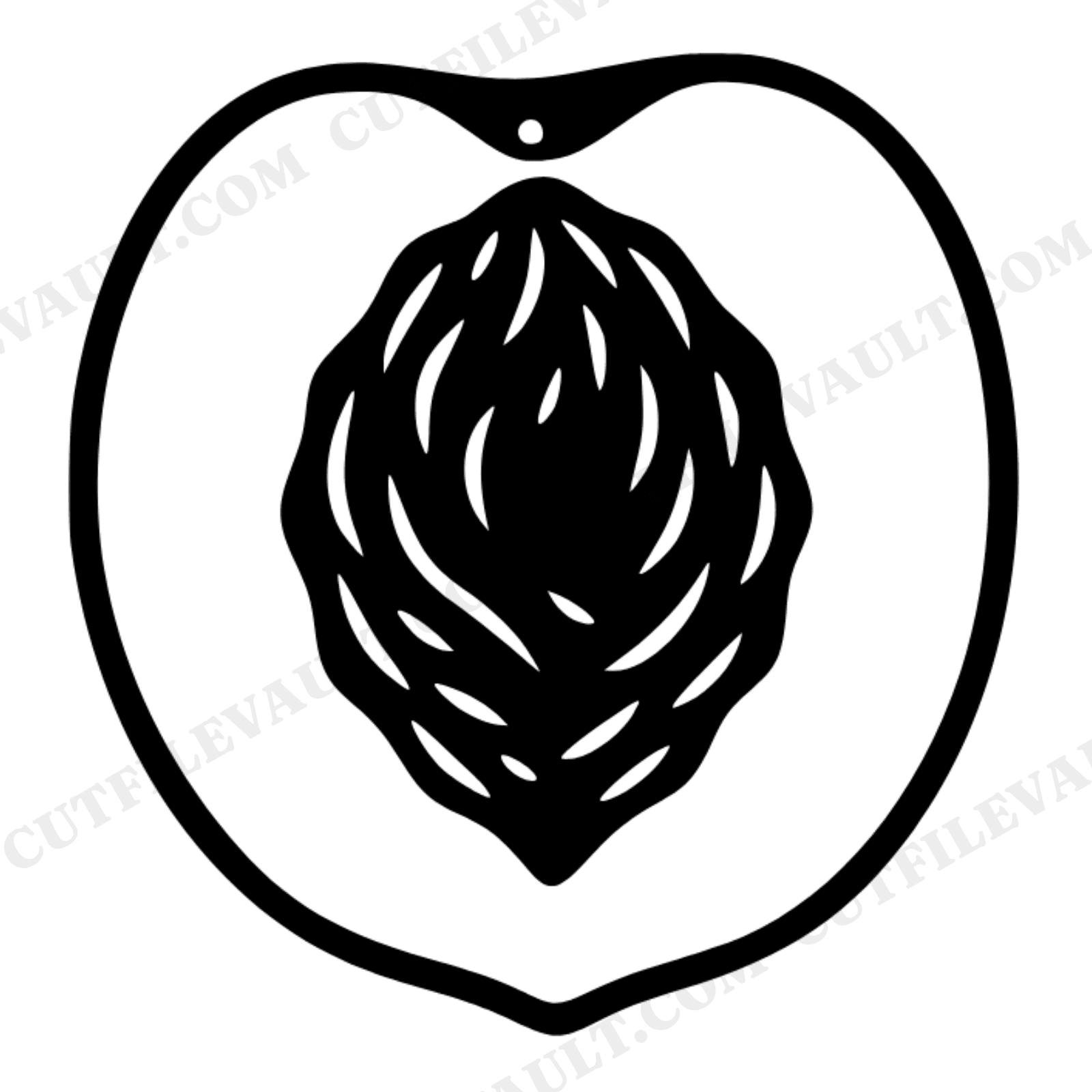 Peach Pit SVG PNG Organic Abstract Stone Fruit Silhouette Cut File for Cricut Summer Design, view 1