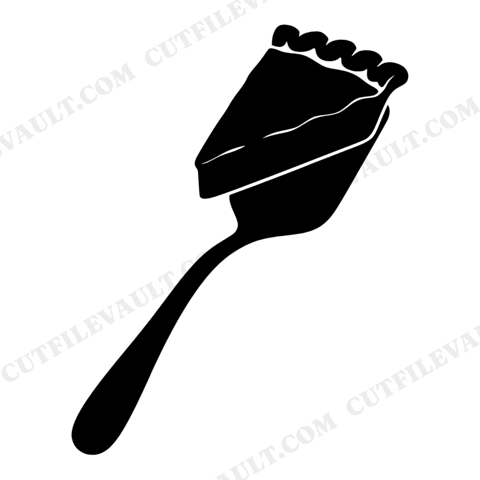 Pie Slice on Server SVG PNG, Vintage Pie Spatula Cut File, National Dessert Day Clipart, Boho Kitchen, view 1