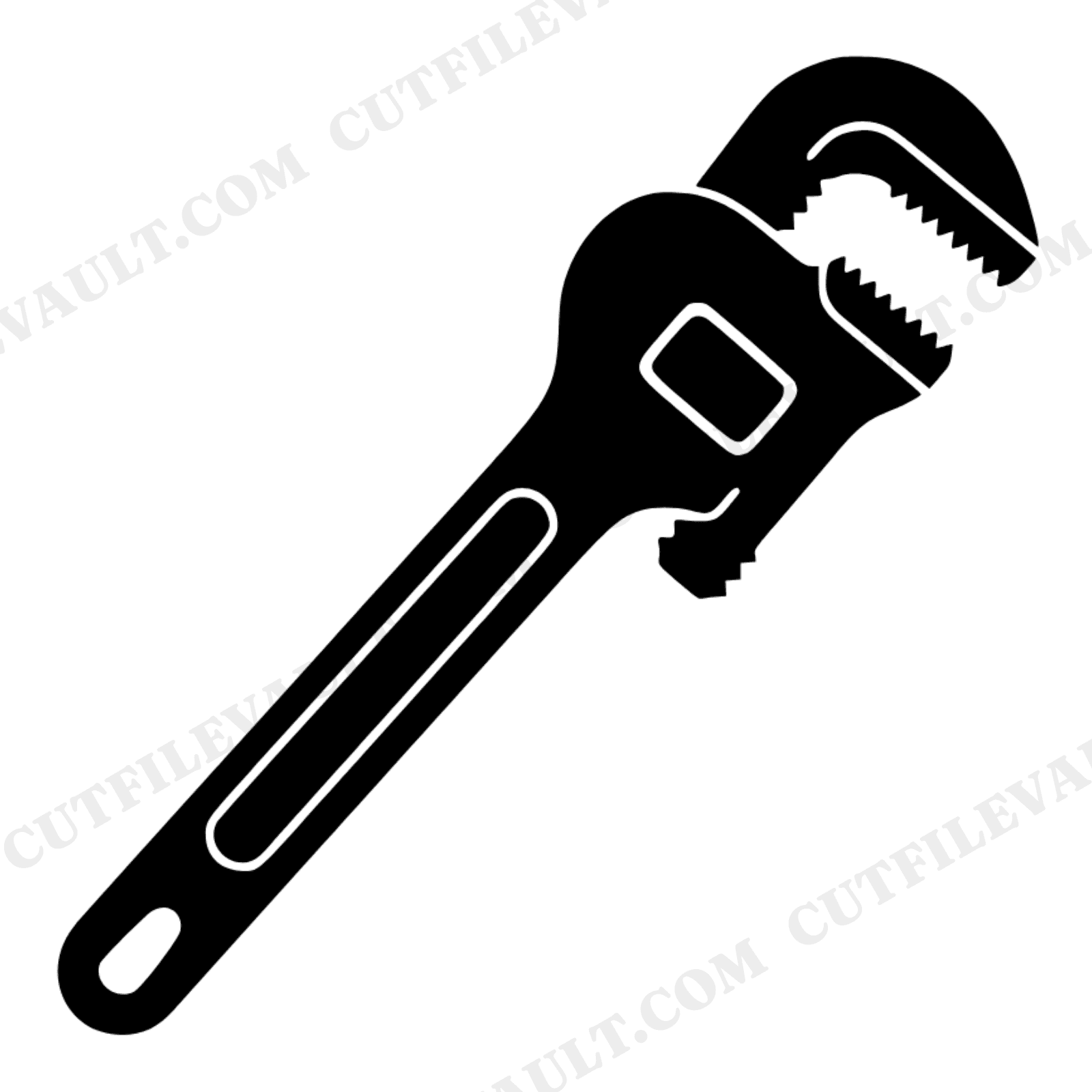 Pipe Wrench SVG PNG Labor Day Silhouette Cut File Vintage Tool Trades Worker Mechanic Plumber, view 1