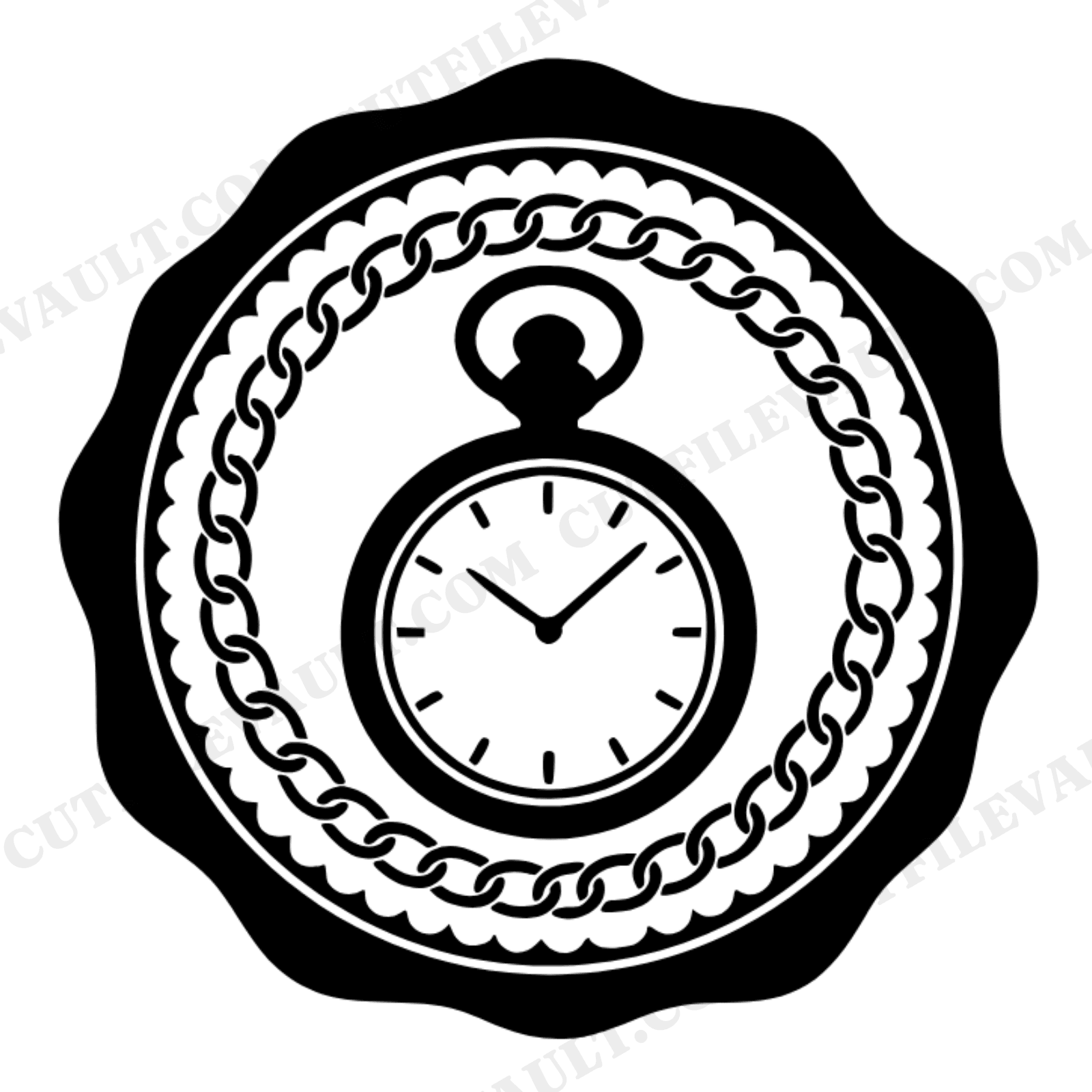 Pocket Watch Wax Seal SVG PNG Father's Day Vintage Emblem Cut File for Cricut Silhouette, view 1