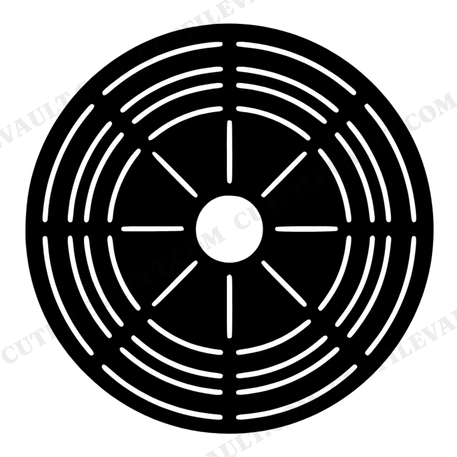 Pour Over Coffee Dripper SVG Top View Concentric Rings Mid-Century Minimal PNG Cut File Design, view 1