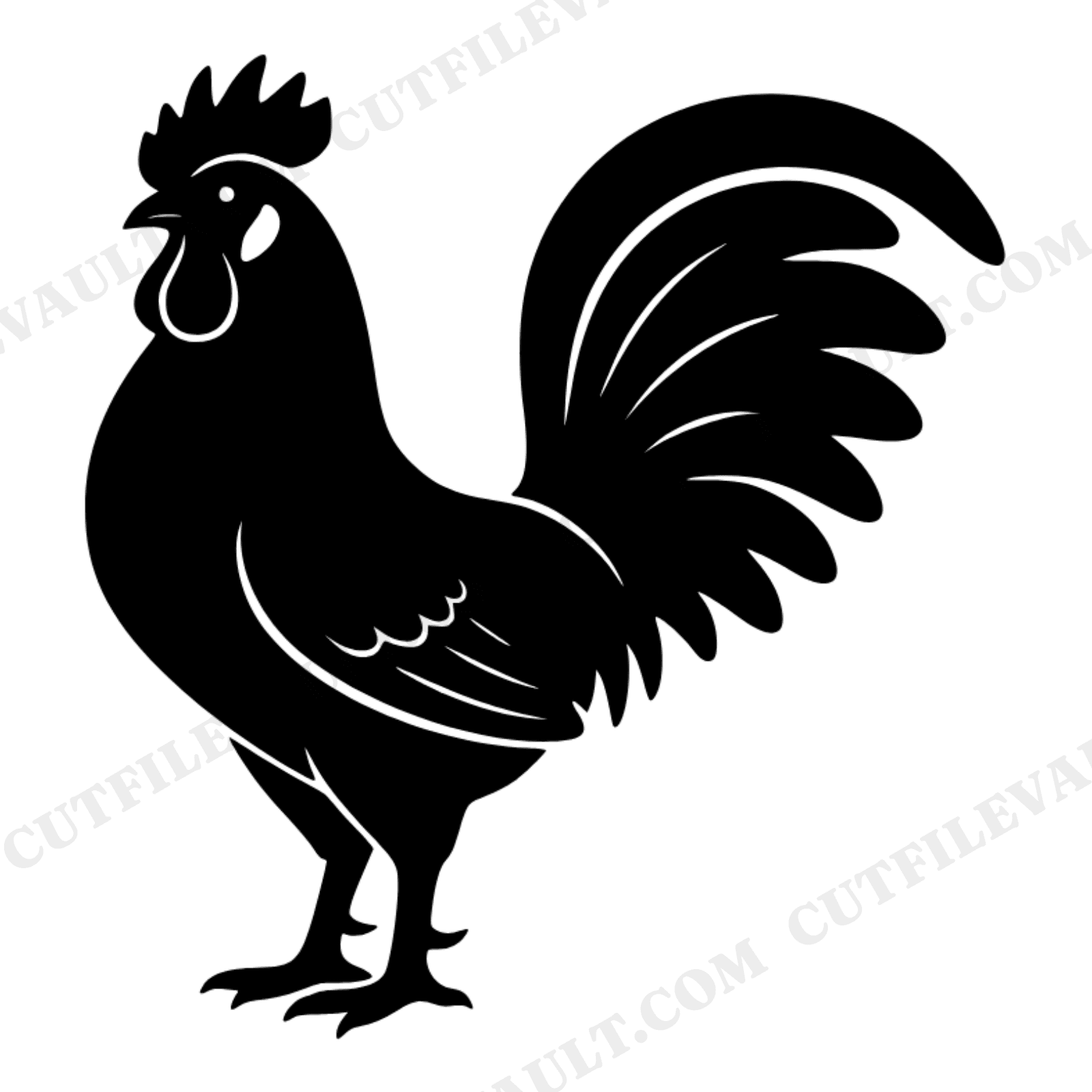 Proud Rooster SVG PNG Father's Day Silhouette Cut File Mid Century Design Farmhouse Decor, view 1