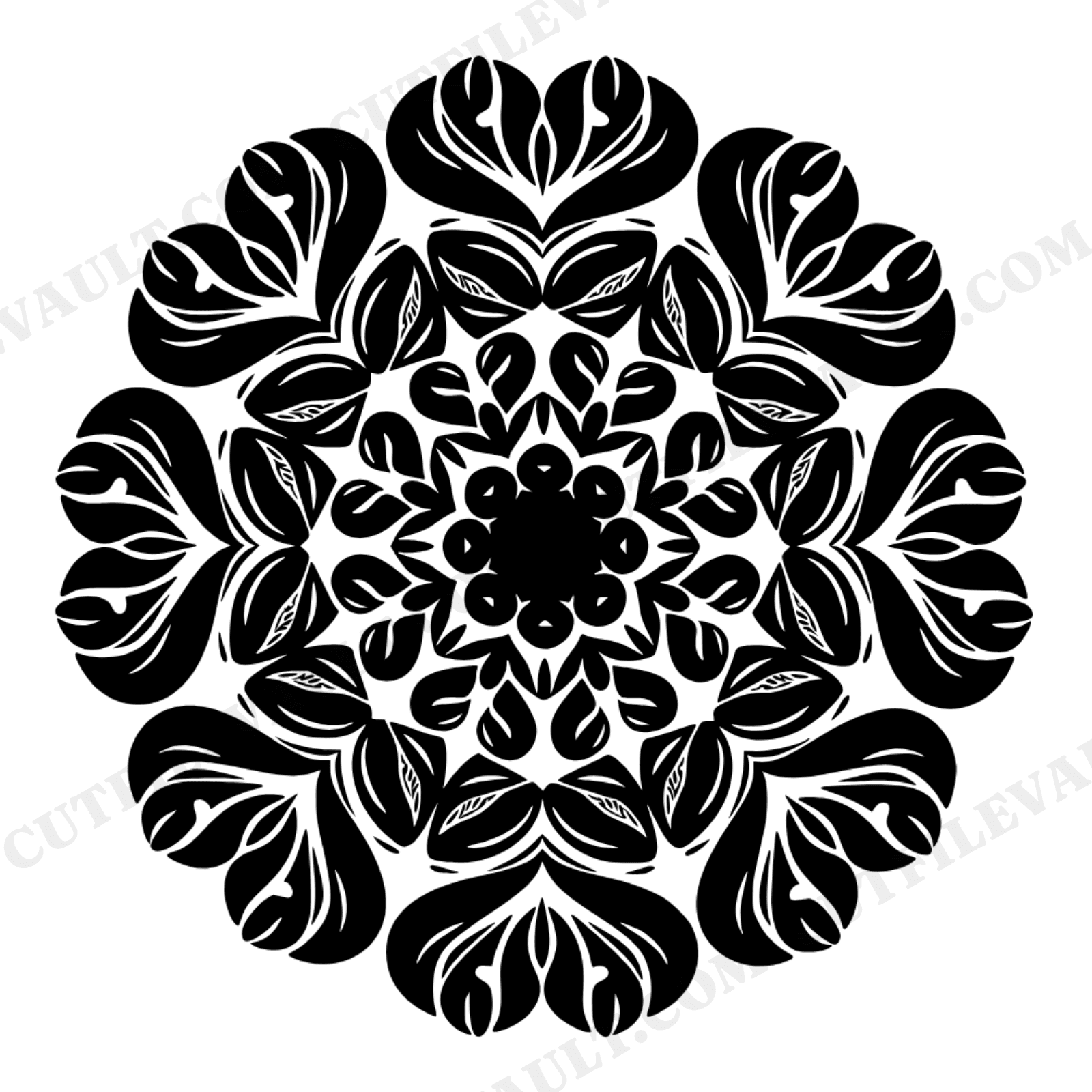 Pumpkin Spice Coffee Bean Mandala SVG PNG, Retro 70s Kitchen Wall Art, Fall Autumn Decor Cut File, view 1