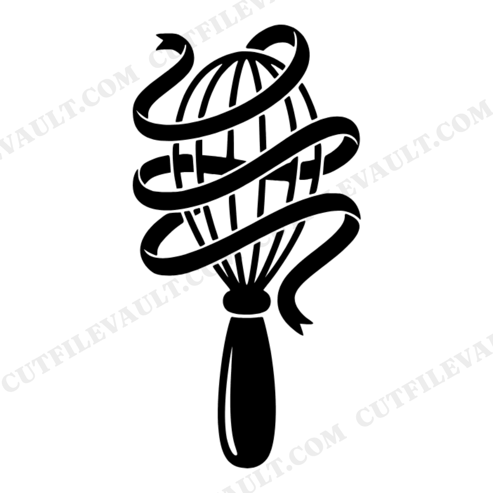 Pumpkin Spice Whisk SVG PNG, Fall Baking Kitchen Decor Cut File, Autumn Boho Whisk with Swirls, view 1
