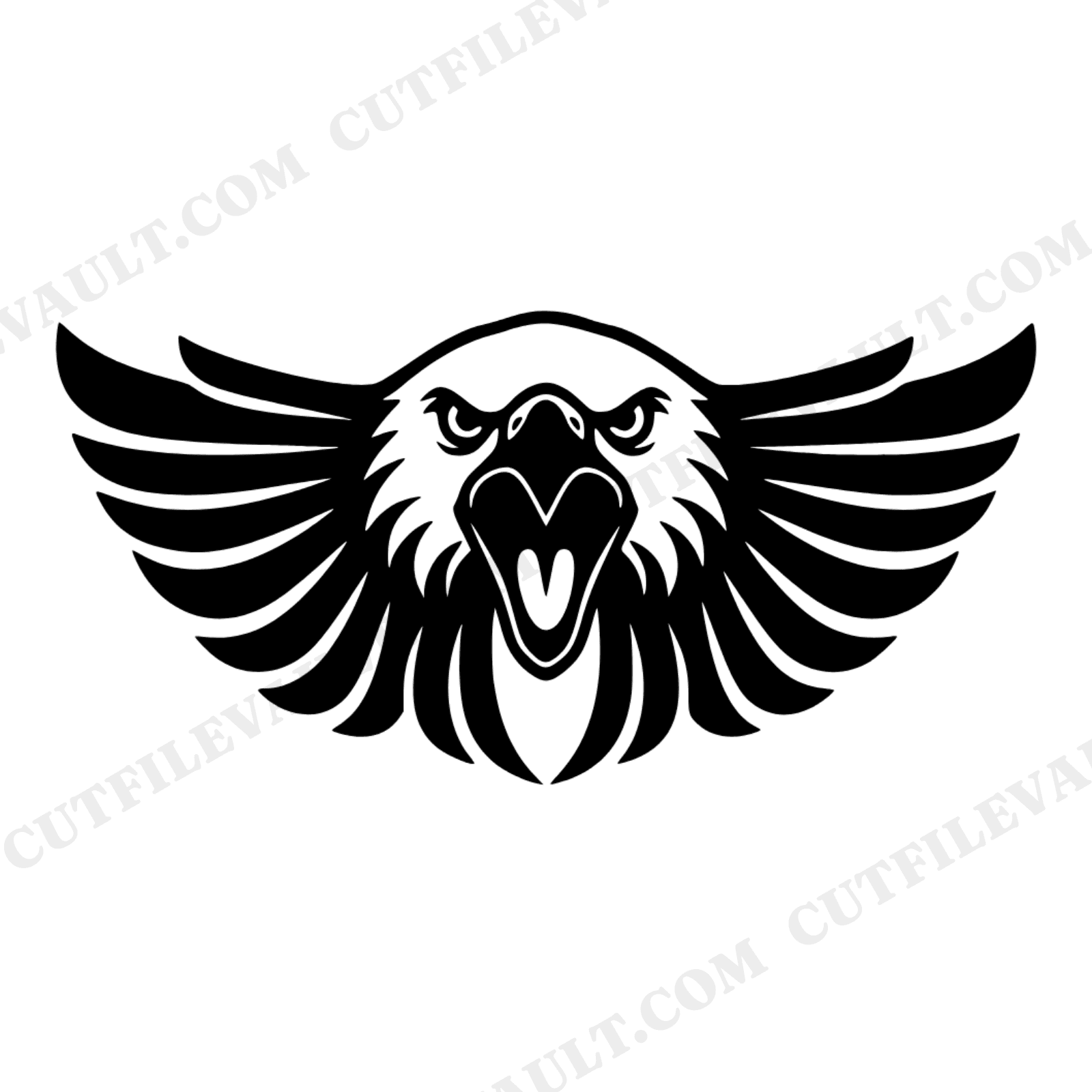 Rally Eagle Mascot SVG PNG, Fourth of July Retro 70s Wave Silhouette, Patriotic Team Spirit Cut File, view 1