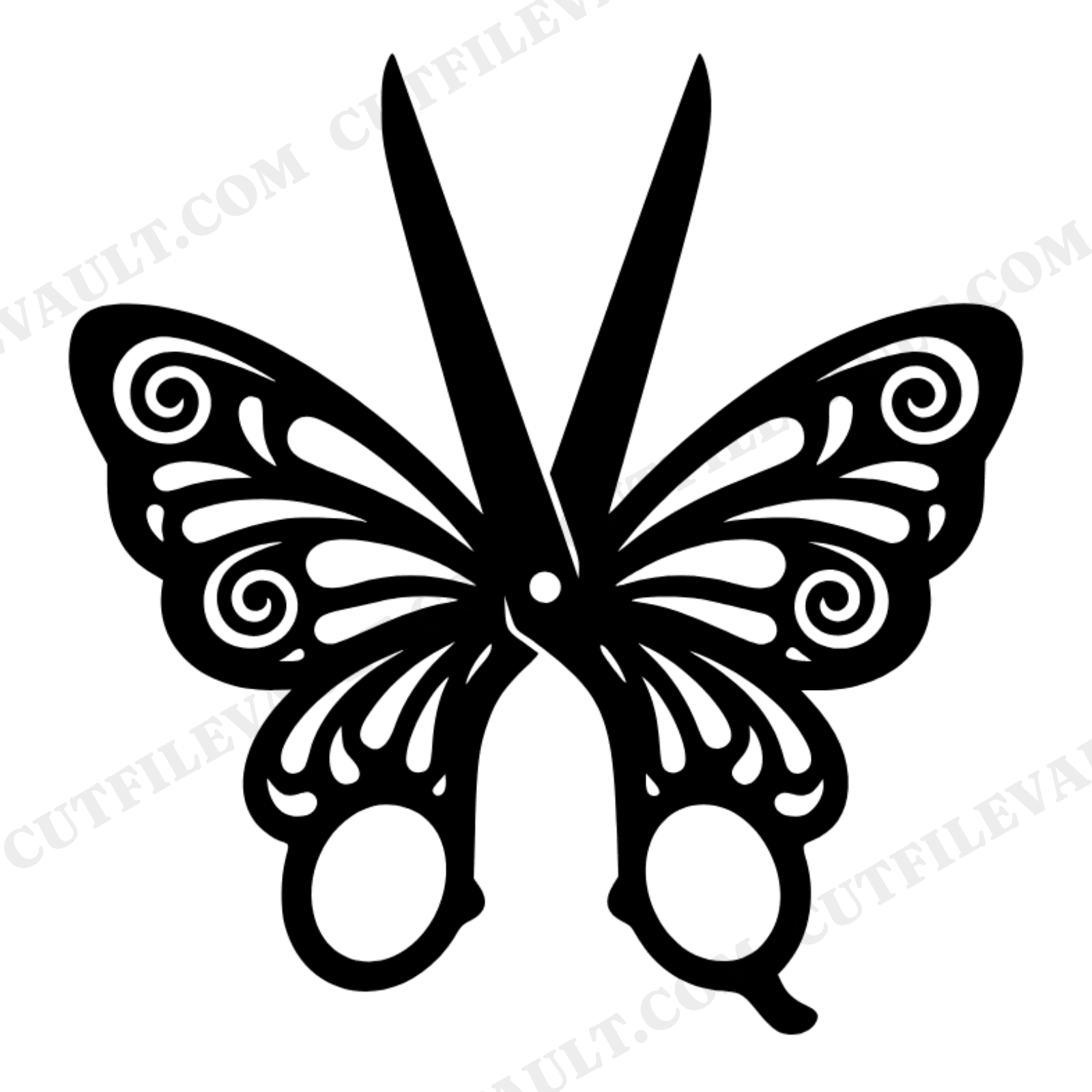 Retro 70s Butterfly Scissors SVG PNG, Folk Art Teacher Craft Cut File, Back to School Design, view 1