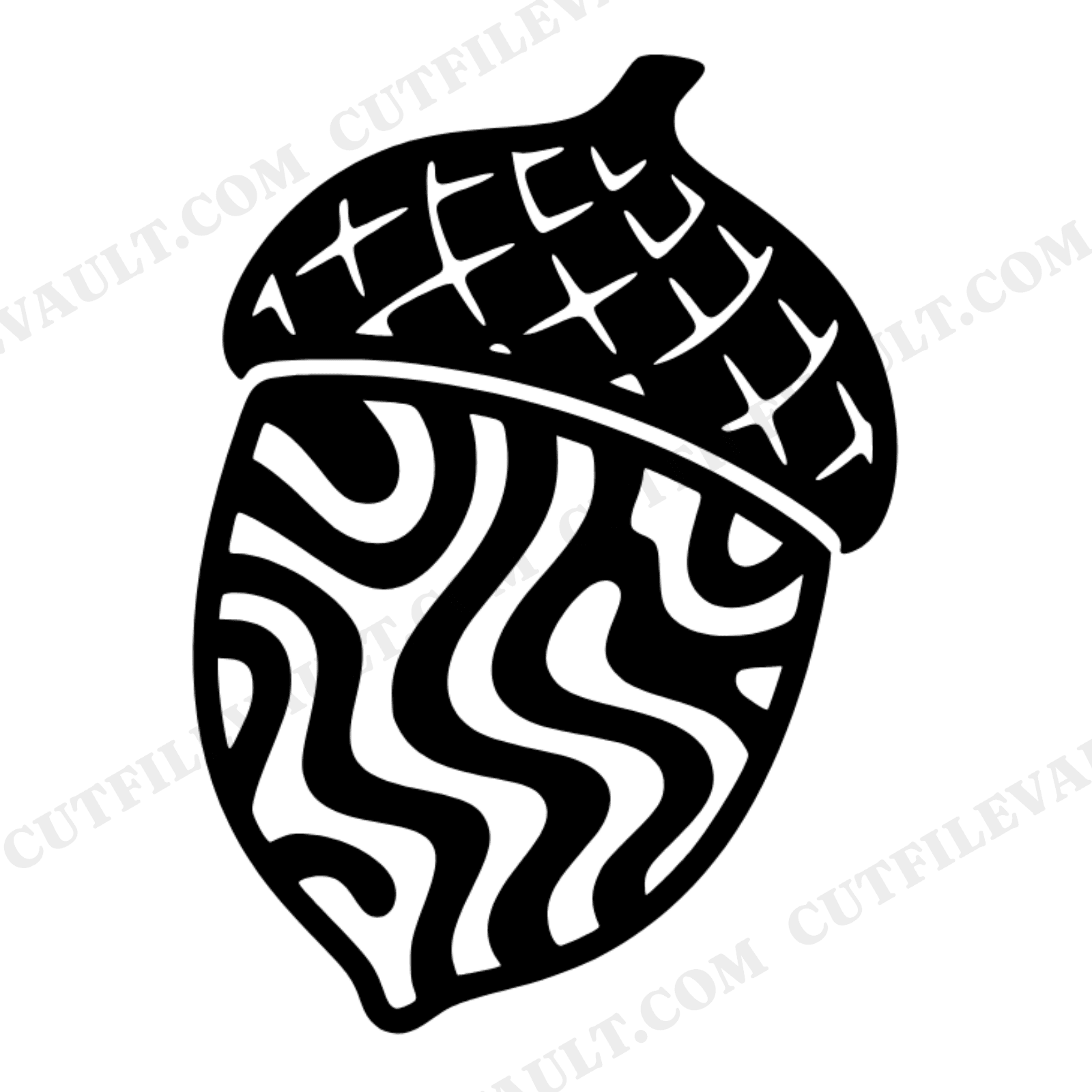 Retro Acorn Cross Section SVG PNG Welcome Back to School 70s Groovy Cut File Design Oak Leaf, view 1