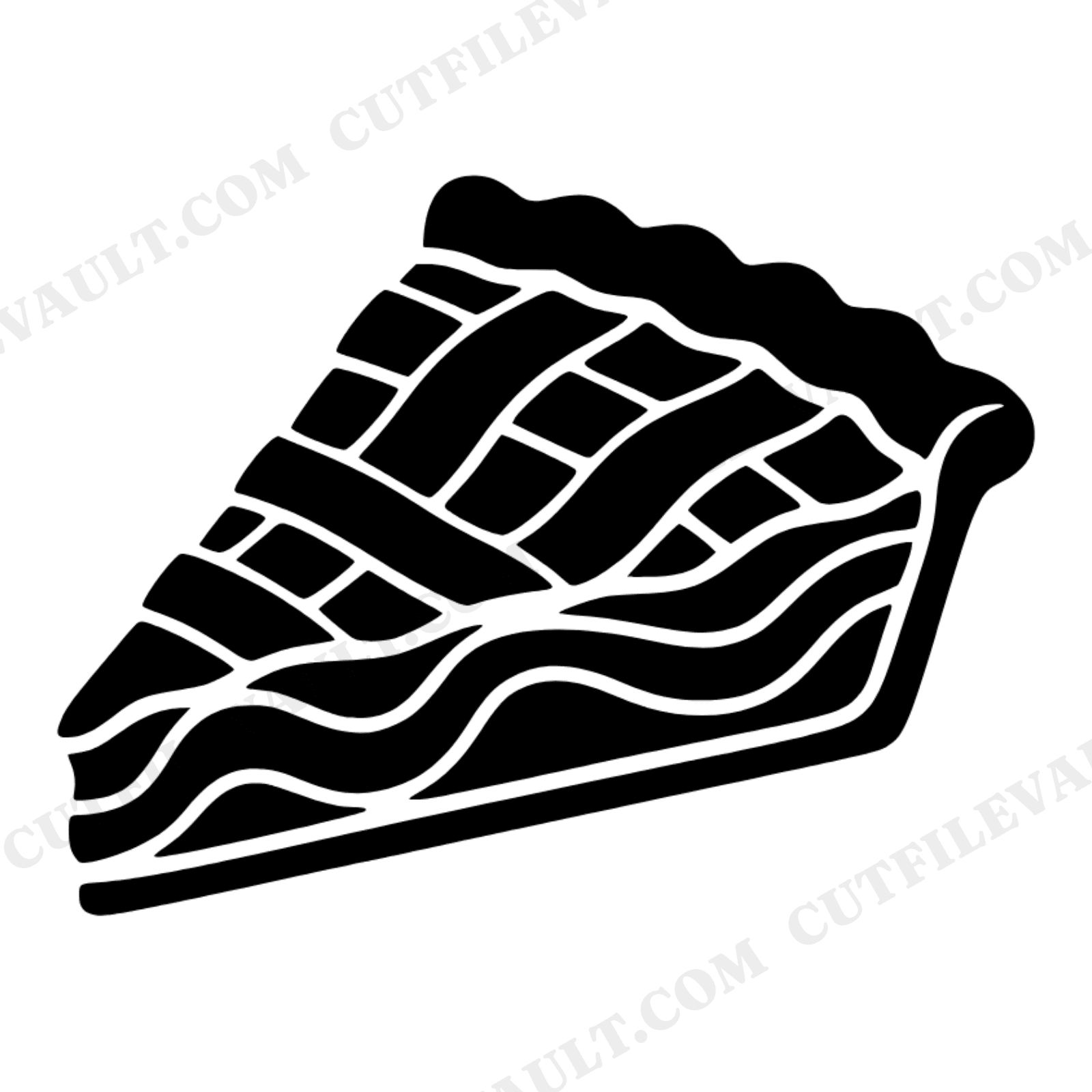 Retro Cherry Pie Slice SVG PNG, 70s Groovy Lattice Crust Silhouette, Fourth of July Baking Cut File, view 1