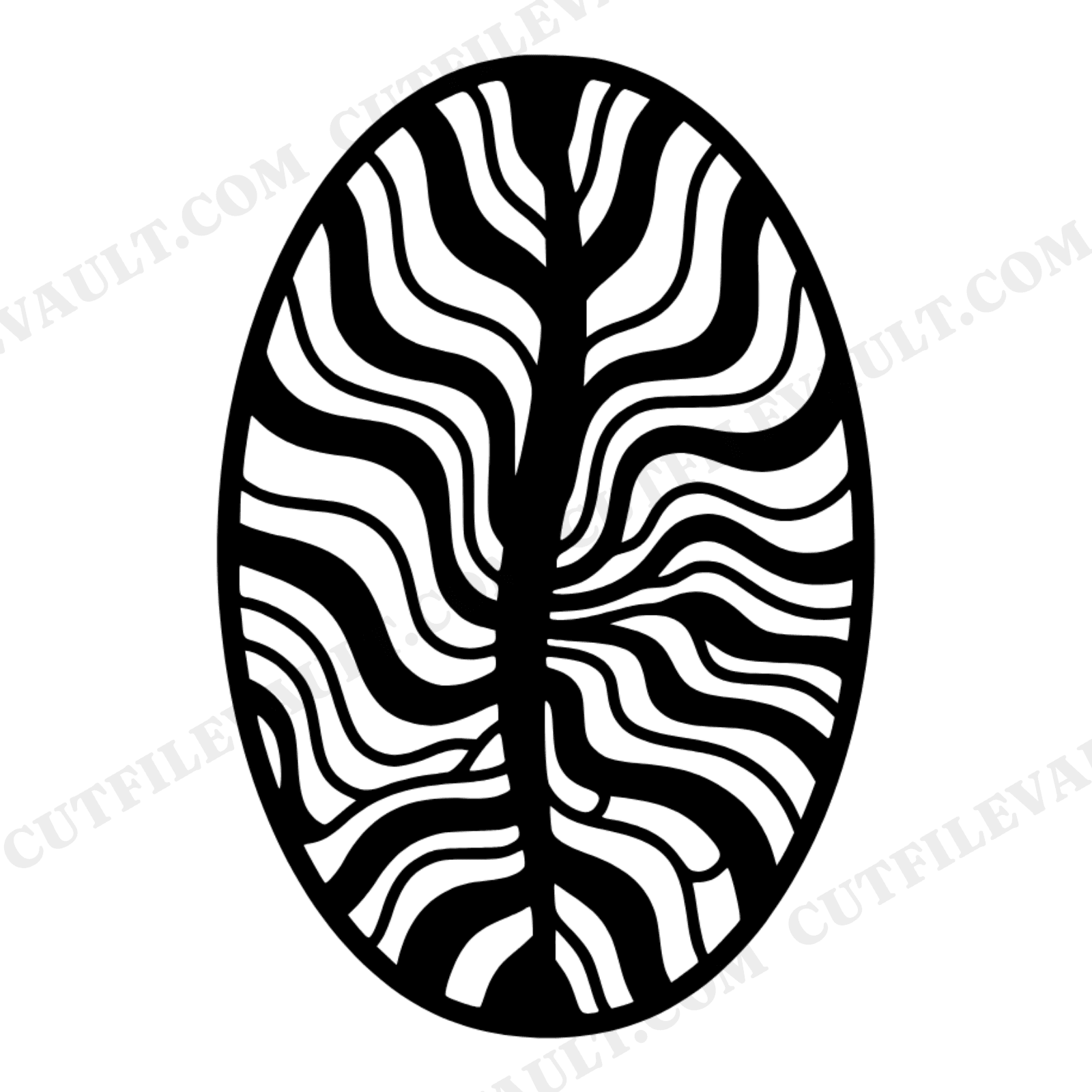 Retro Coffee Bean SVG PNG, 70s Stained Glass Silhouette Cut File, National Coffee Day Design, view 1