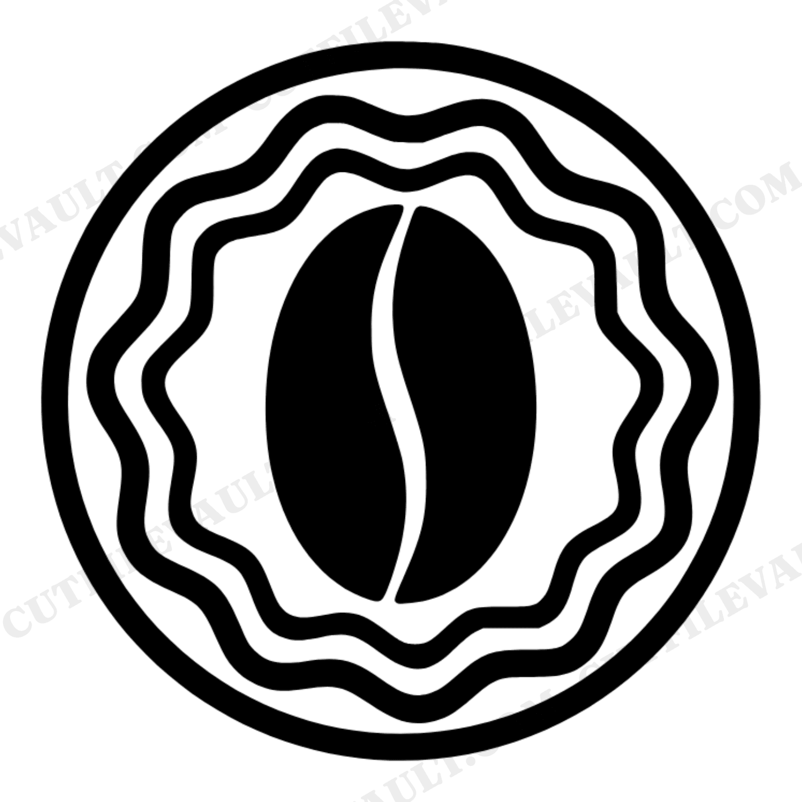 Retro Coffee Bean SVG PNG National Coffee Day 70s Groovy Emblem Cut File for Cricut Silhouette, view 1